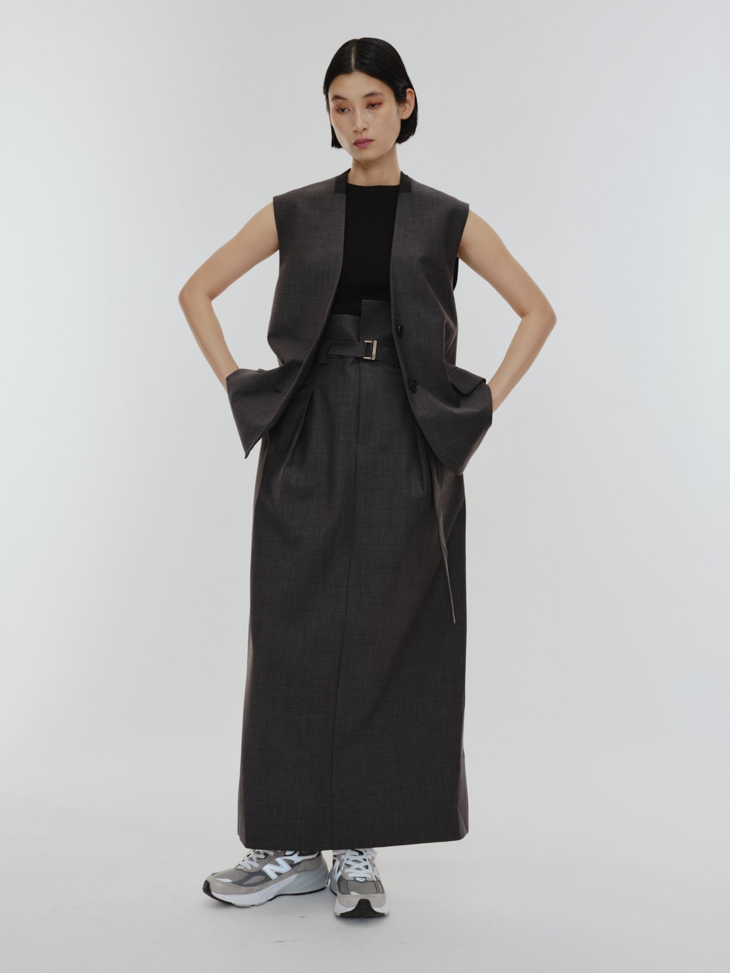 BICOLOR GILET(GRAY)