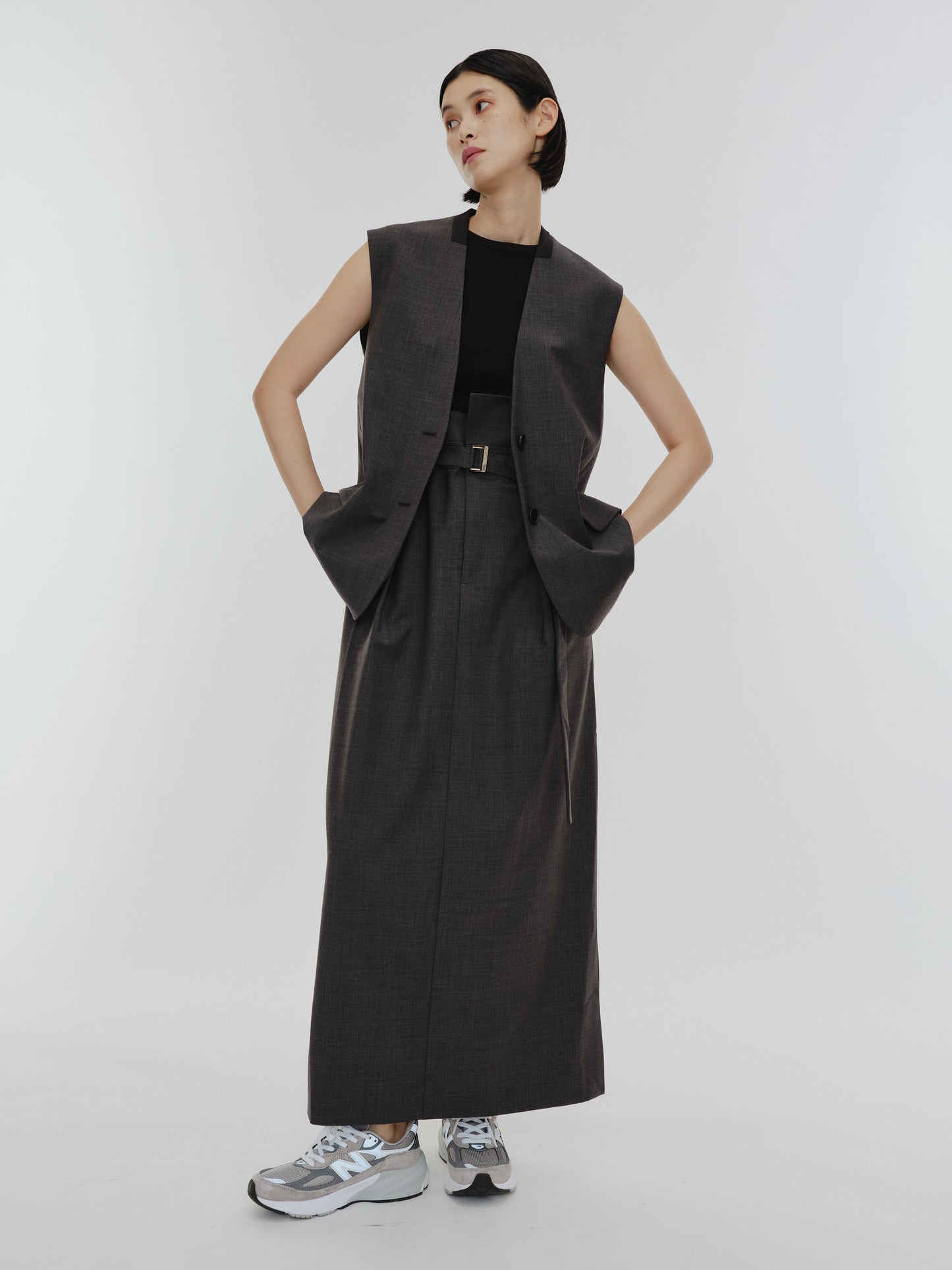 BICOLOR GILET(GRAY)