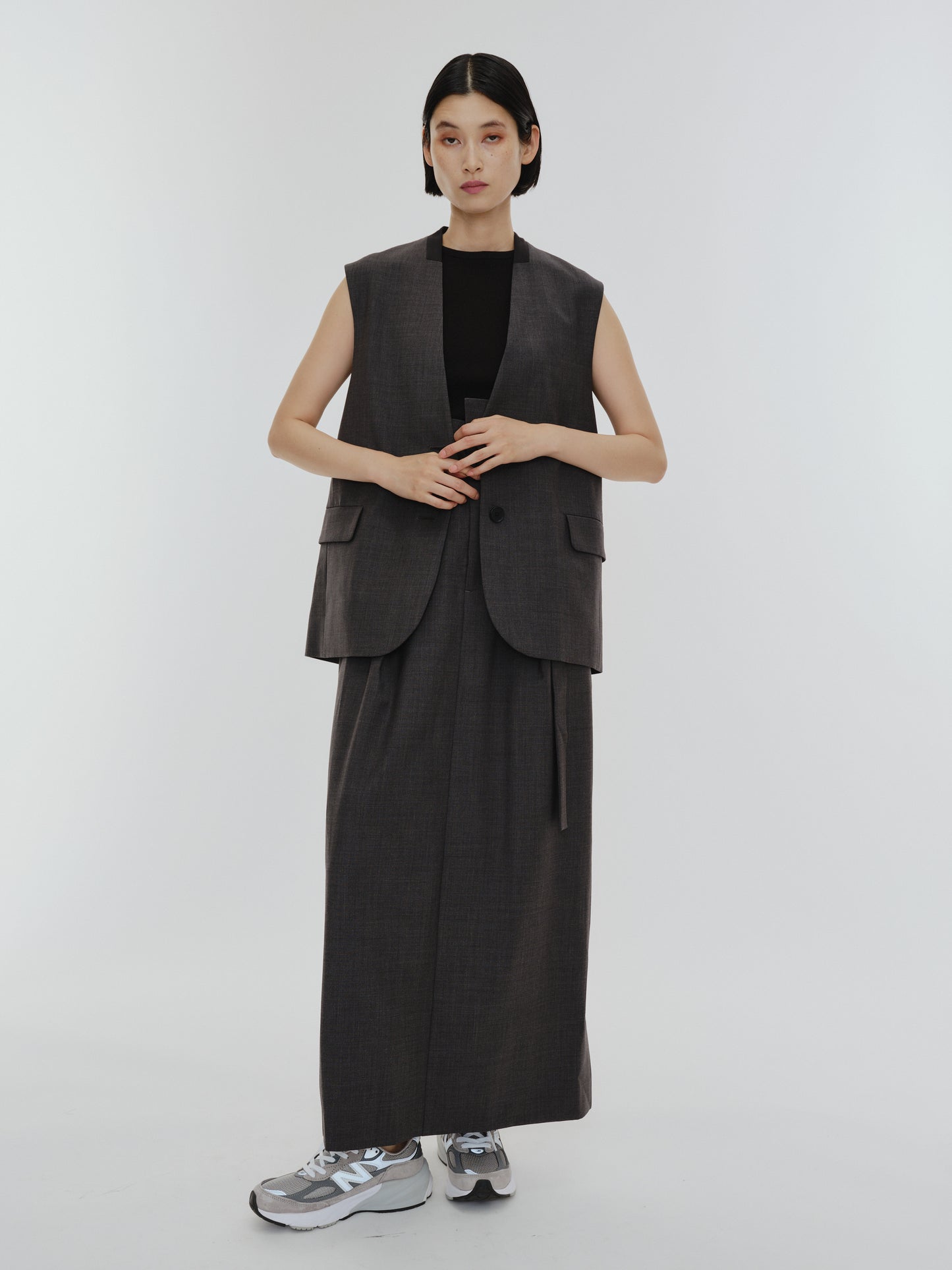 BICOLOR GILET(GRAY)