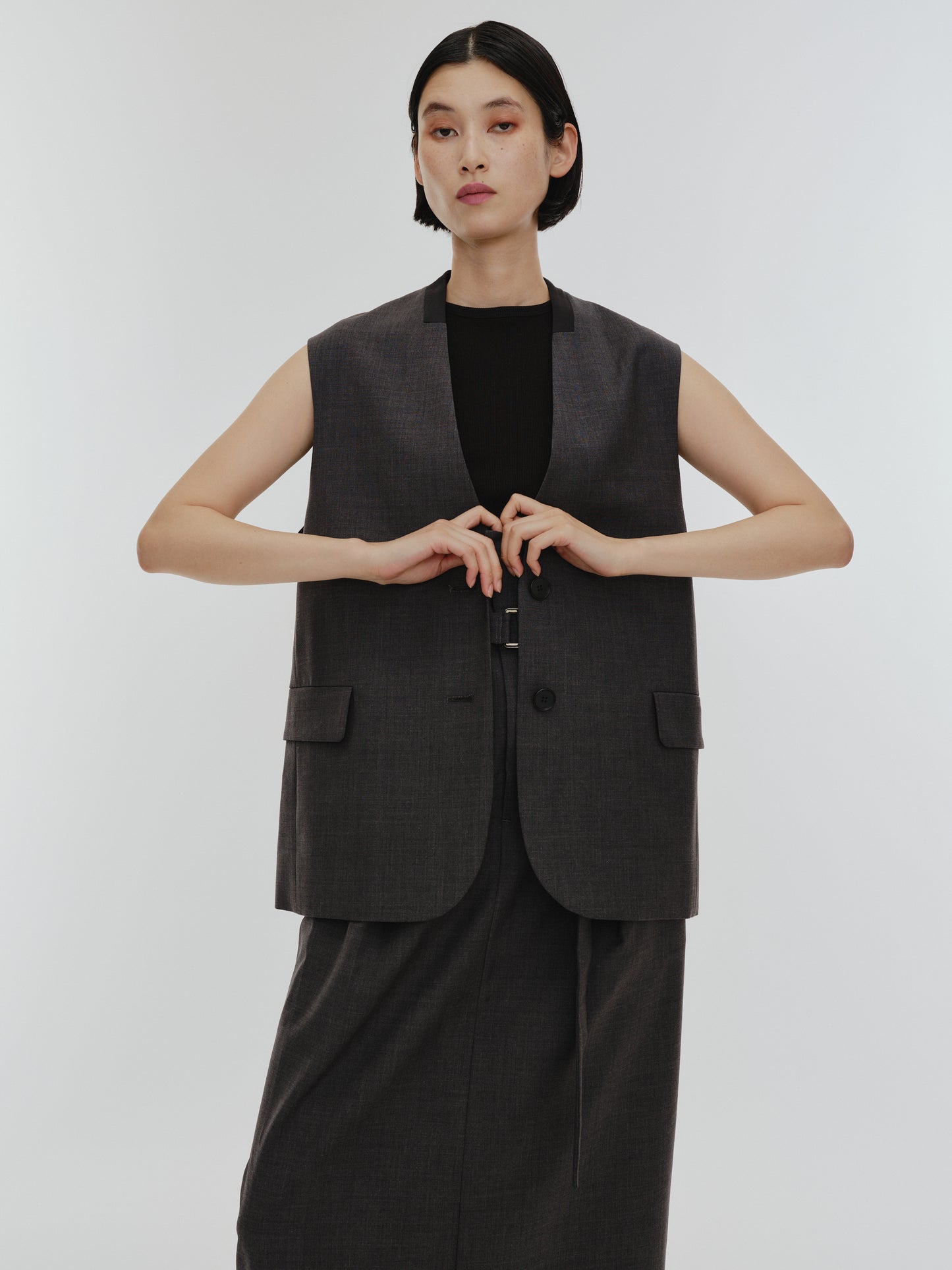 BICOLOR GILET(GRAY)