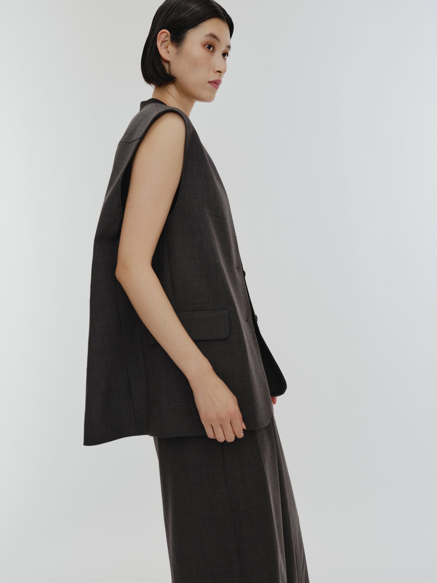 BICOLOR GILET(GRAY)