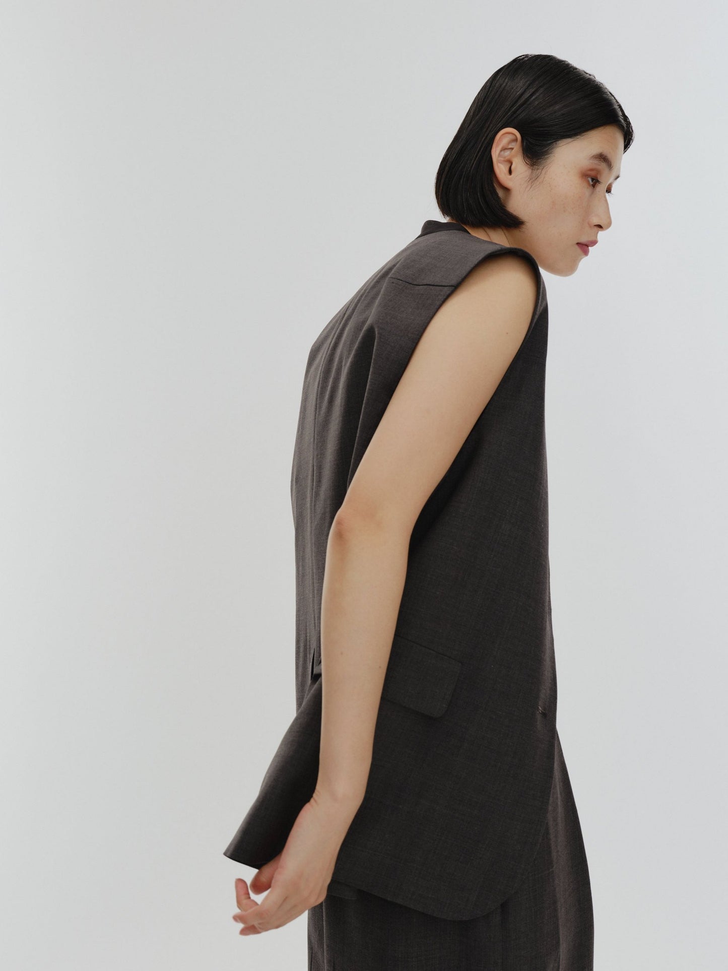 BICOLOR GILET(GRAY)