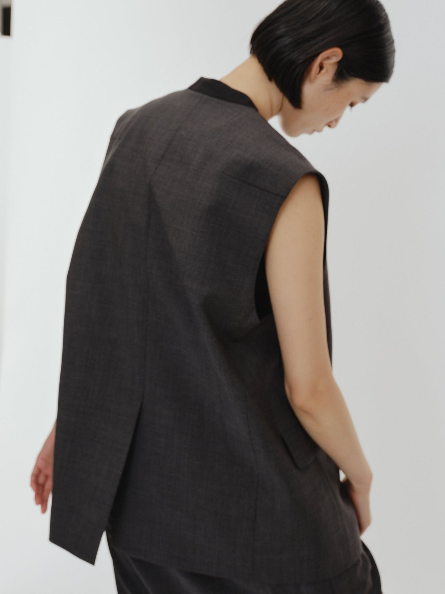 BICOLOR GILET(GRAY)