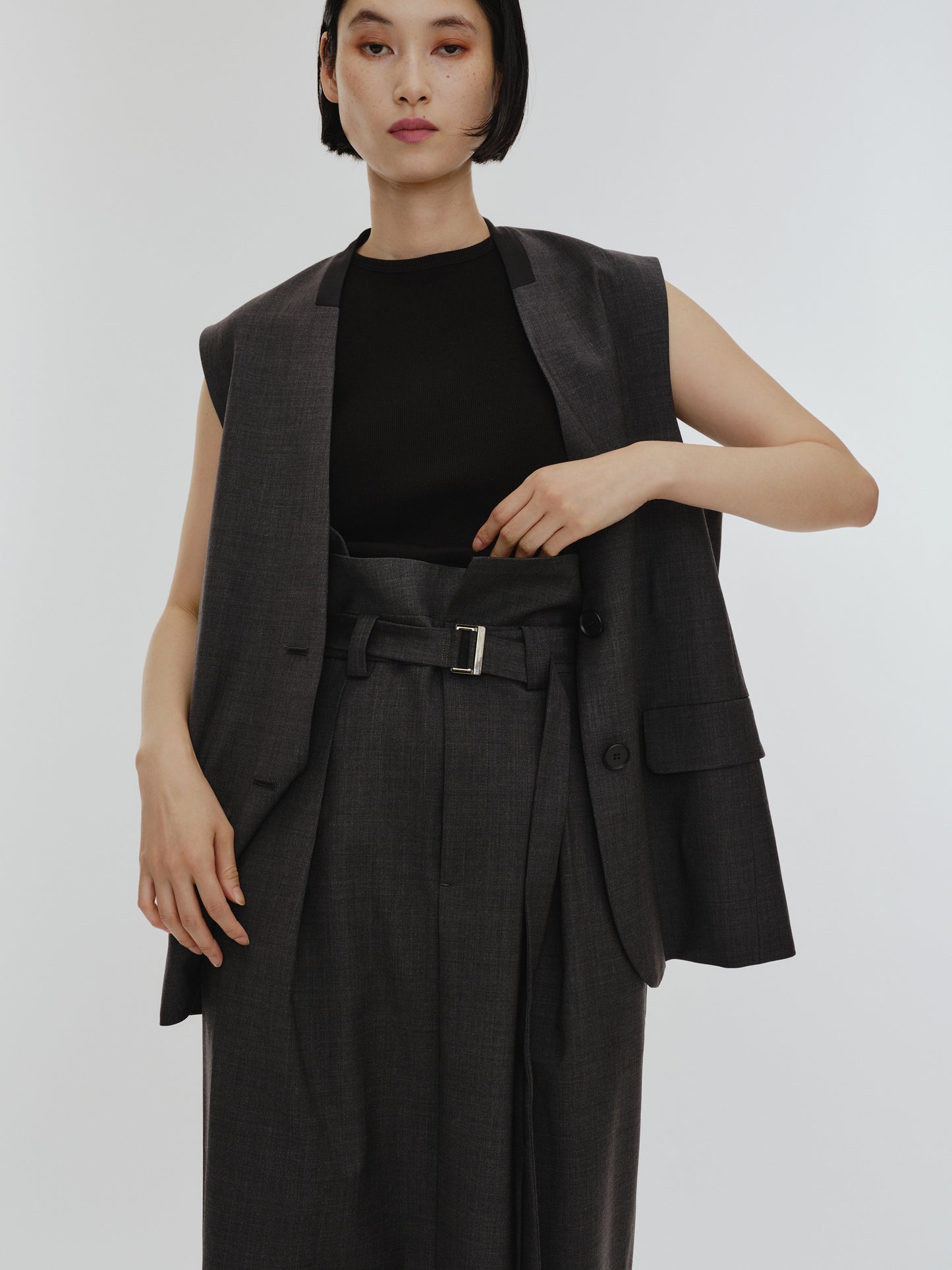 BICOLOR GILET(GRAY)