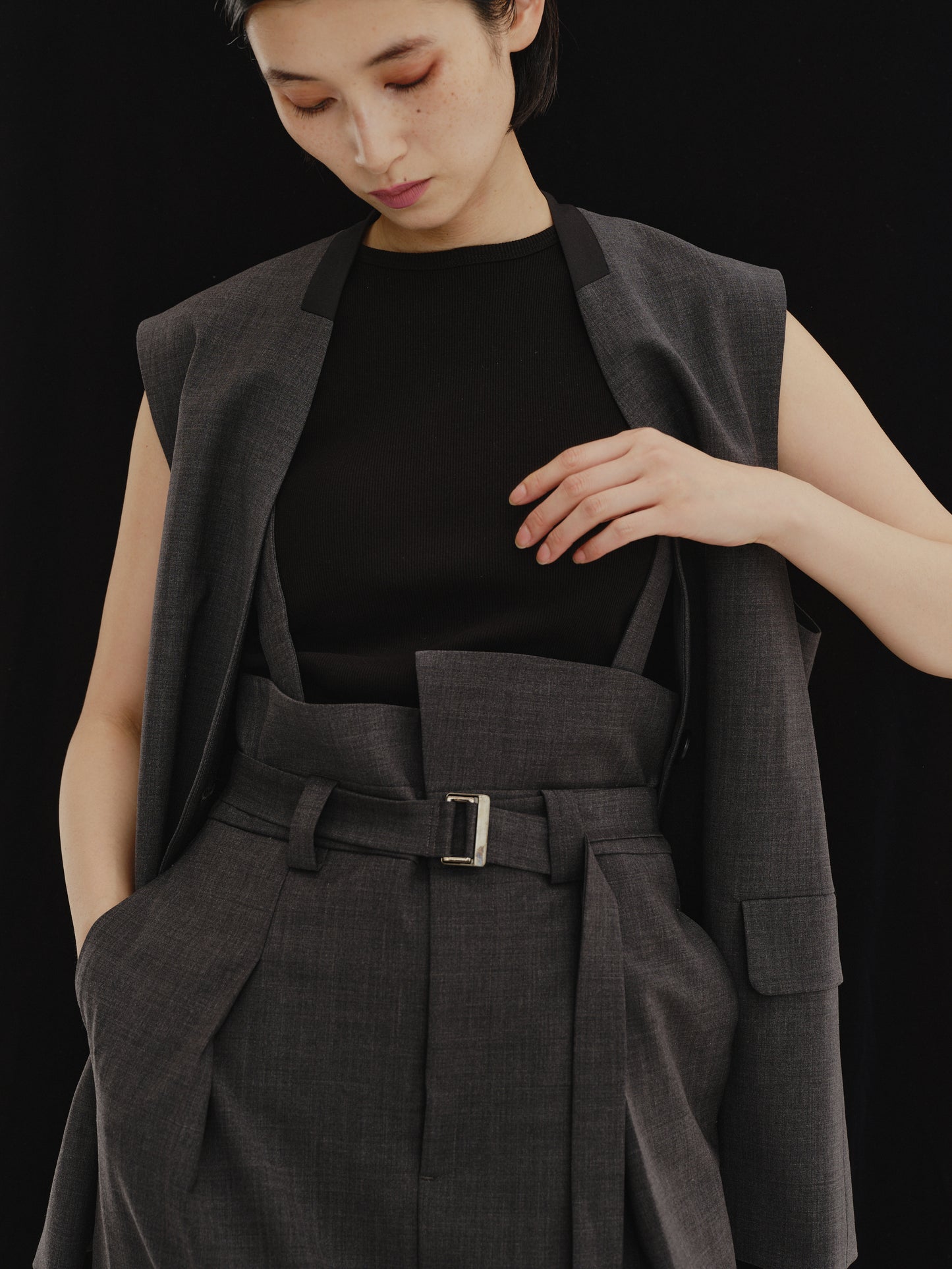 BICOLOR GILET(GRAY)