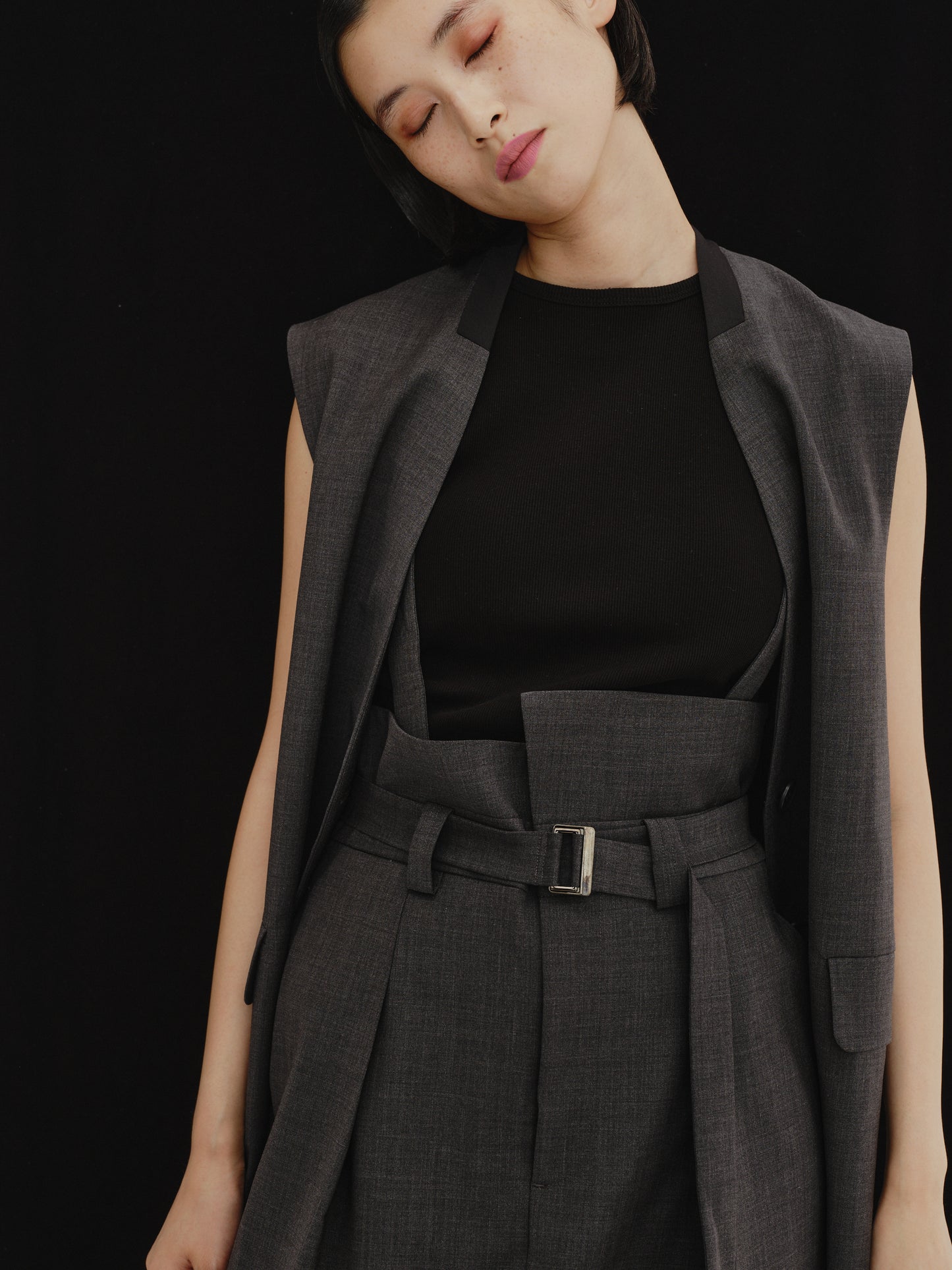 BICOLOR GILET(GRAY)