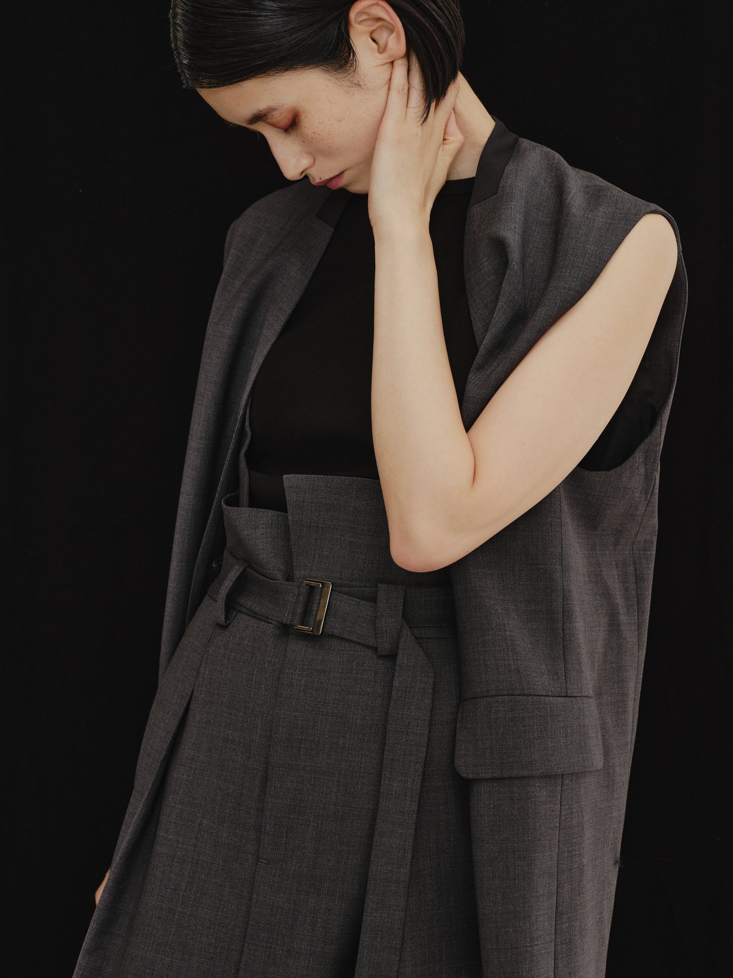 BICOLOR GILET(GRAY)