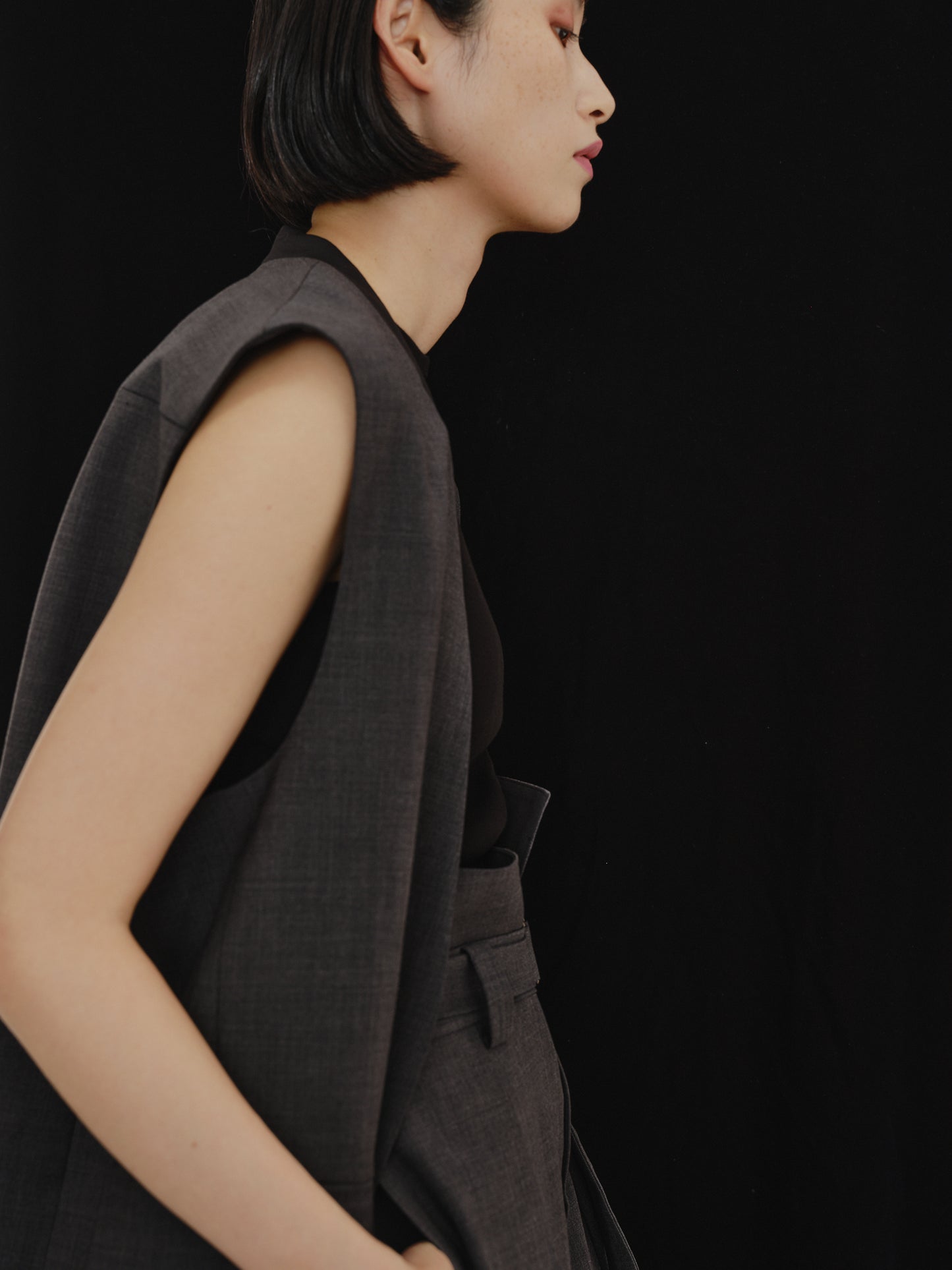 BICOLOR GILET(GRAY)