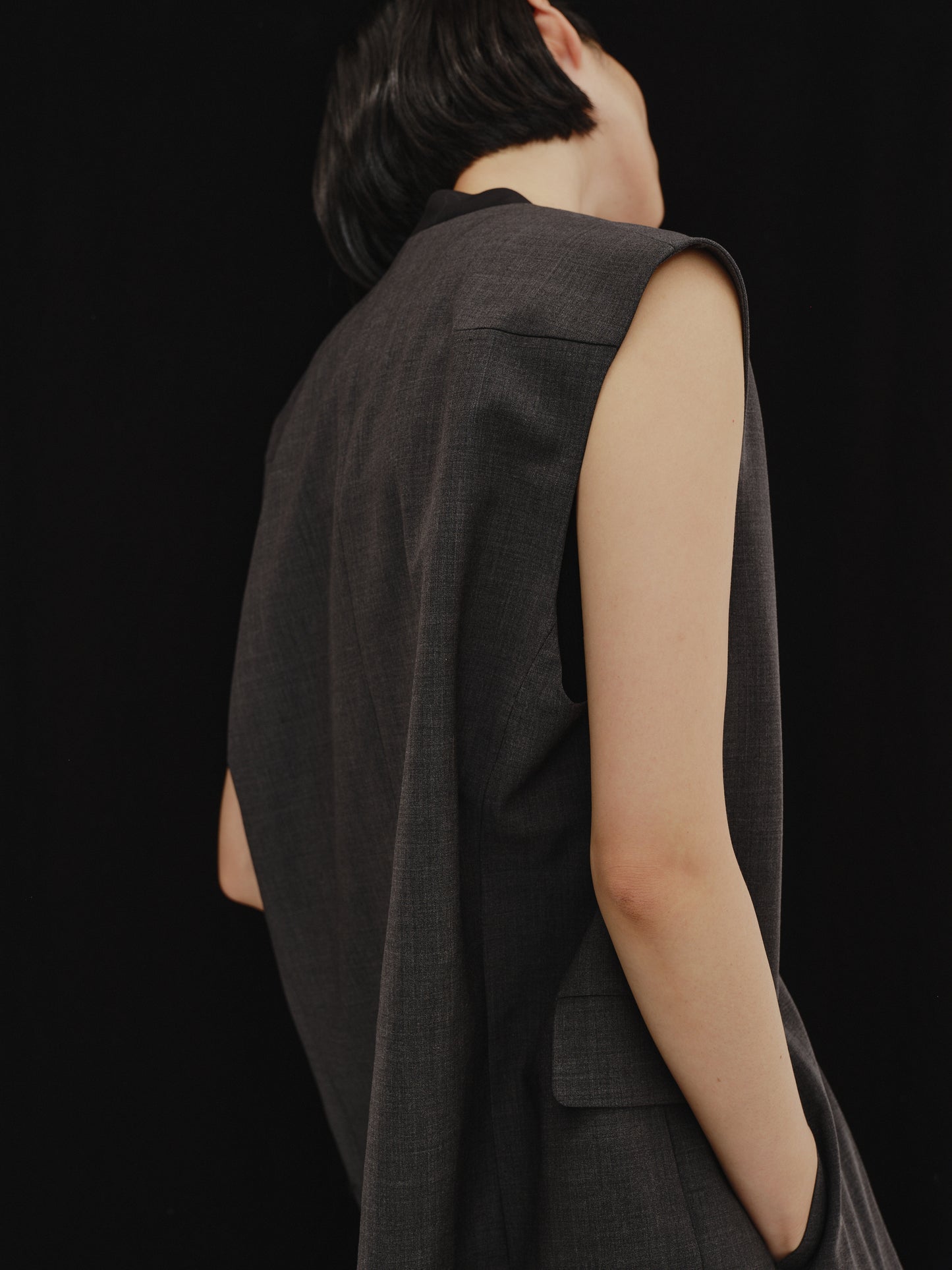 BICOLOR GILET(GRAY)