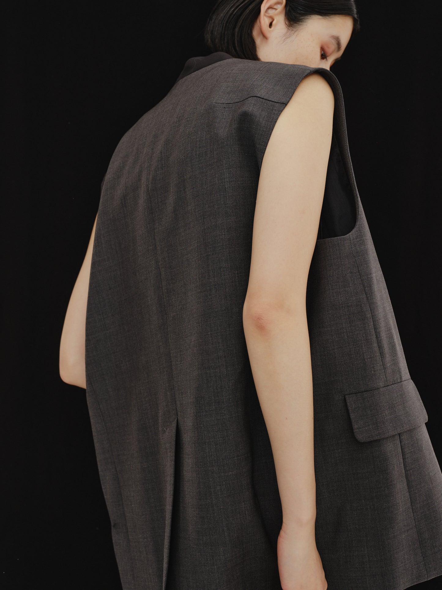 BICOLOR GILET(GRAY)