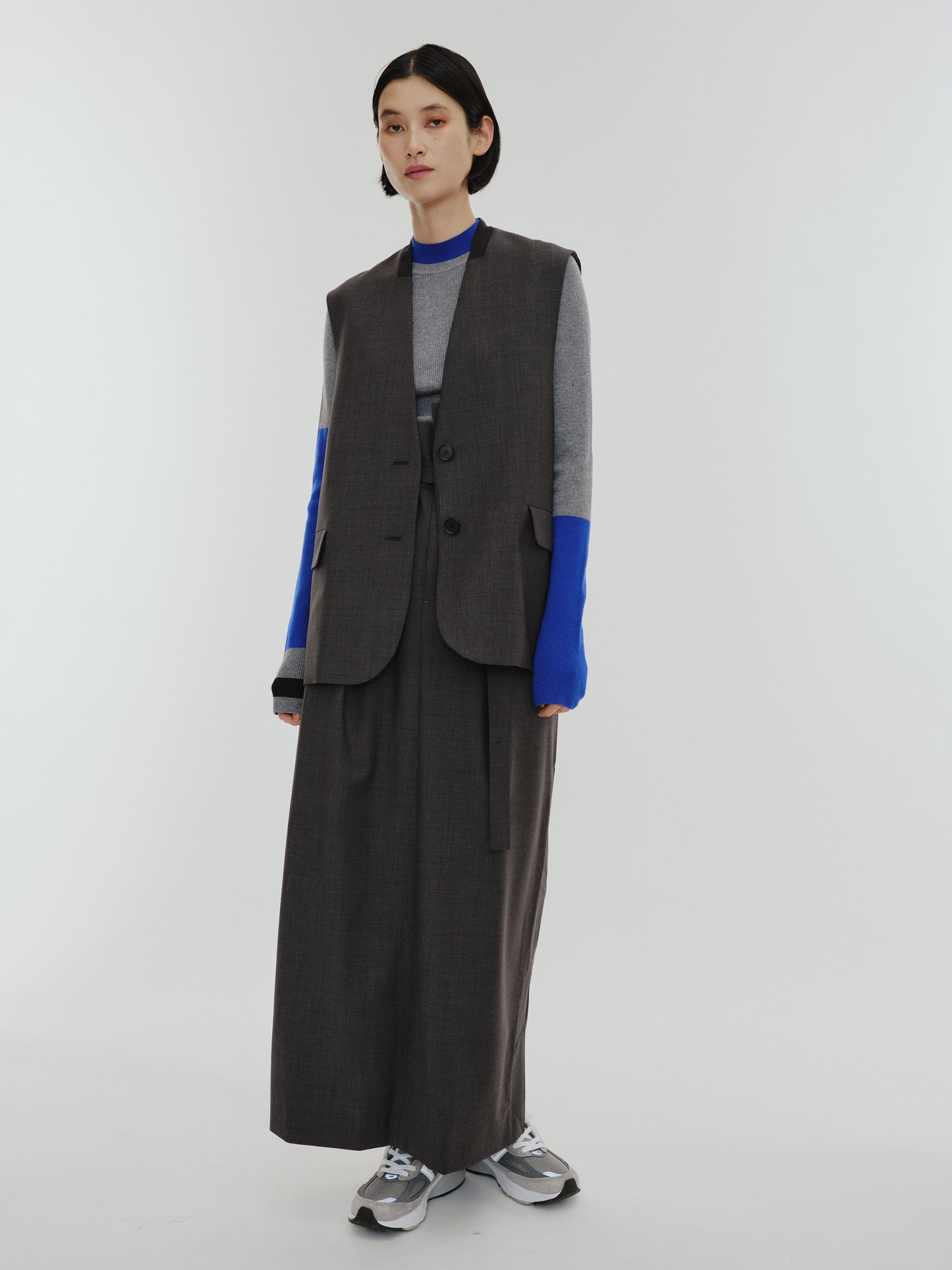 BICOLOR GILET(GRAY)