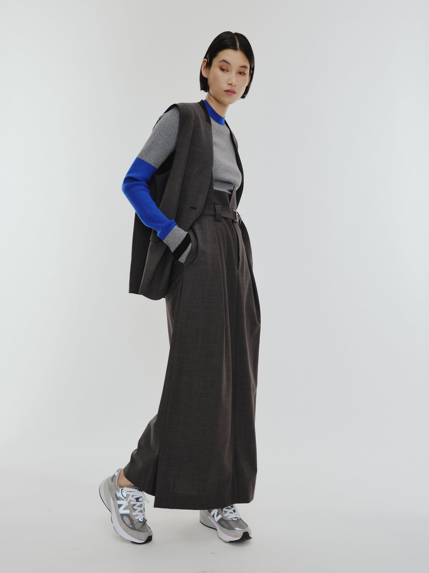 BICOLOR GILET(GRAY)