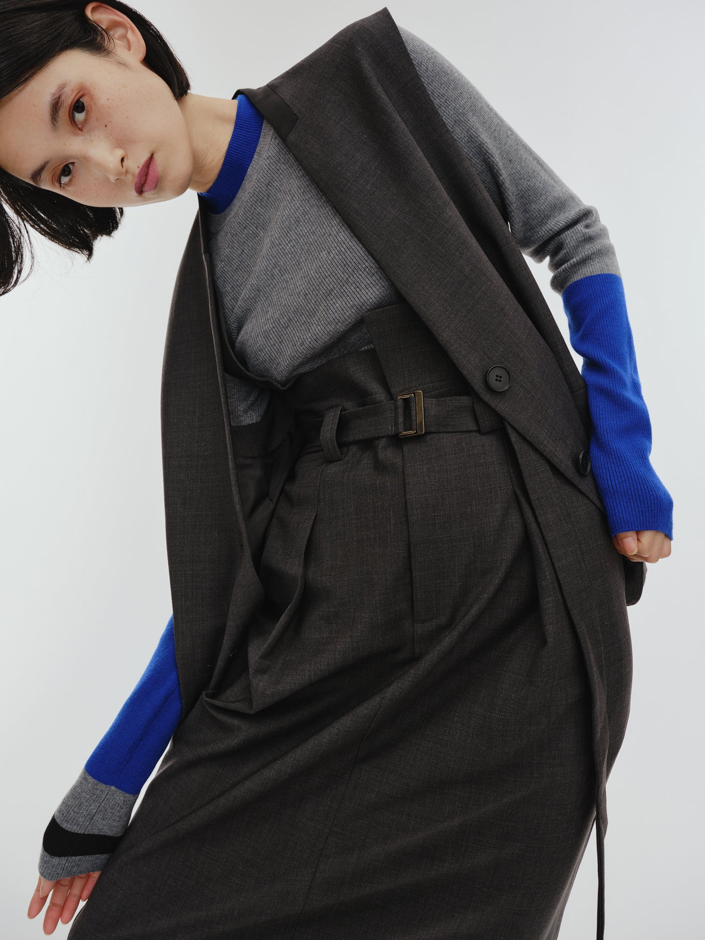 BICOLOR GILET(GRAY)