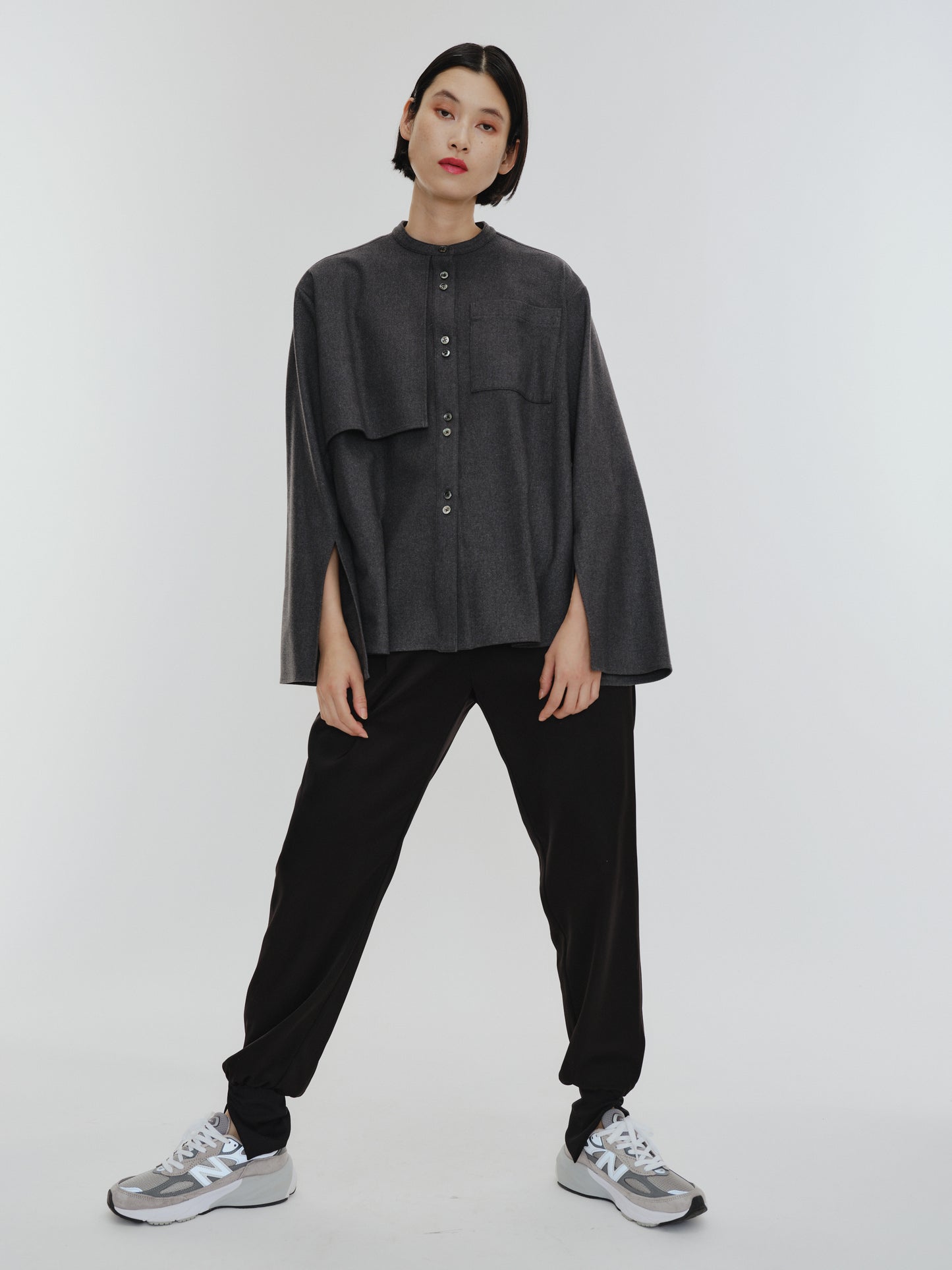 BUTTON SHIRT(GRAY)