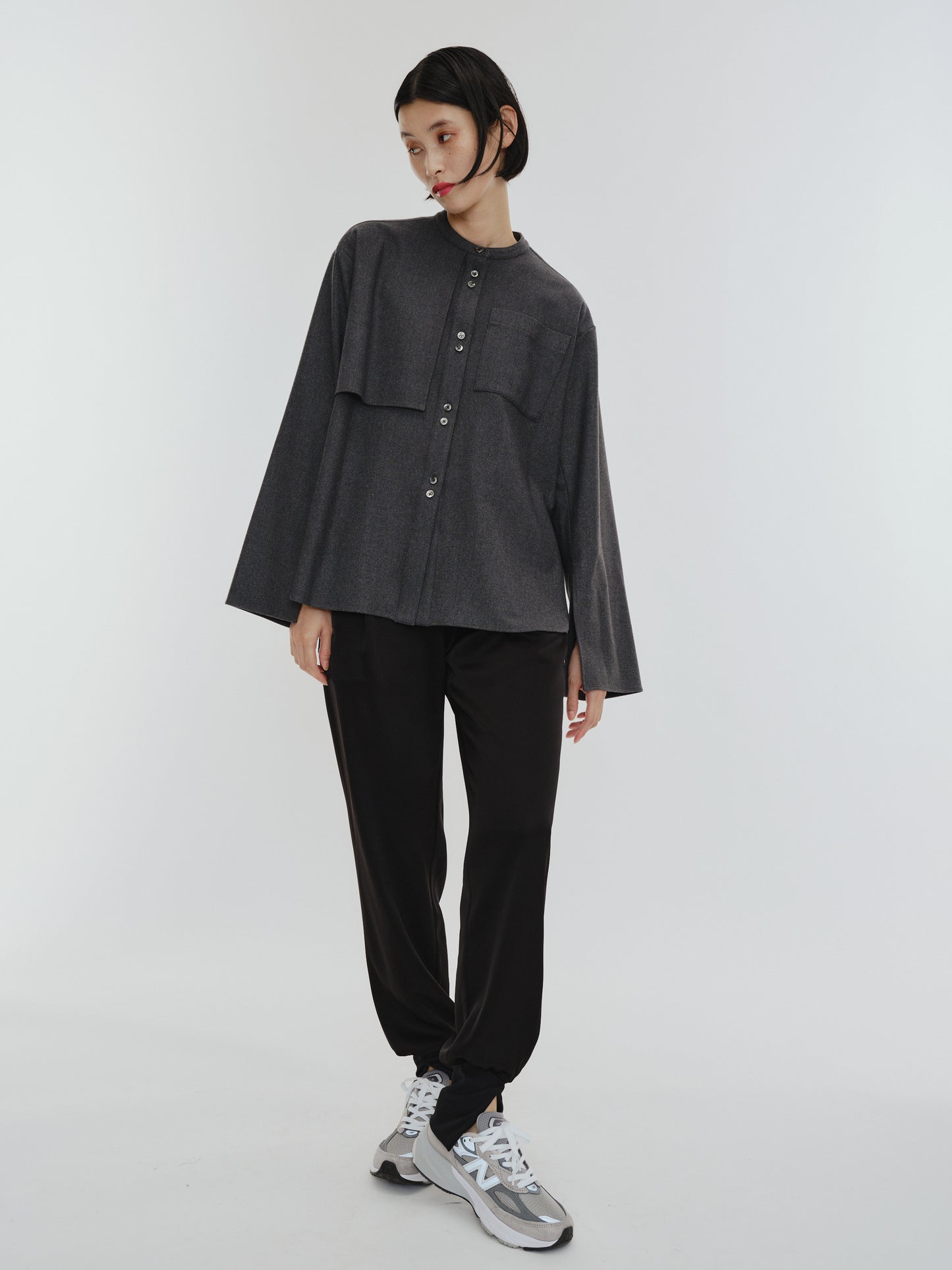 BUTTON SHIRT(GRAY)