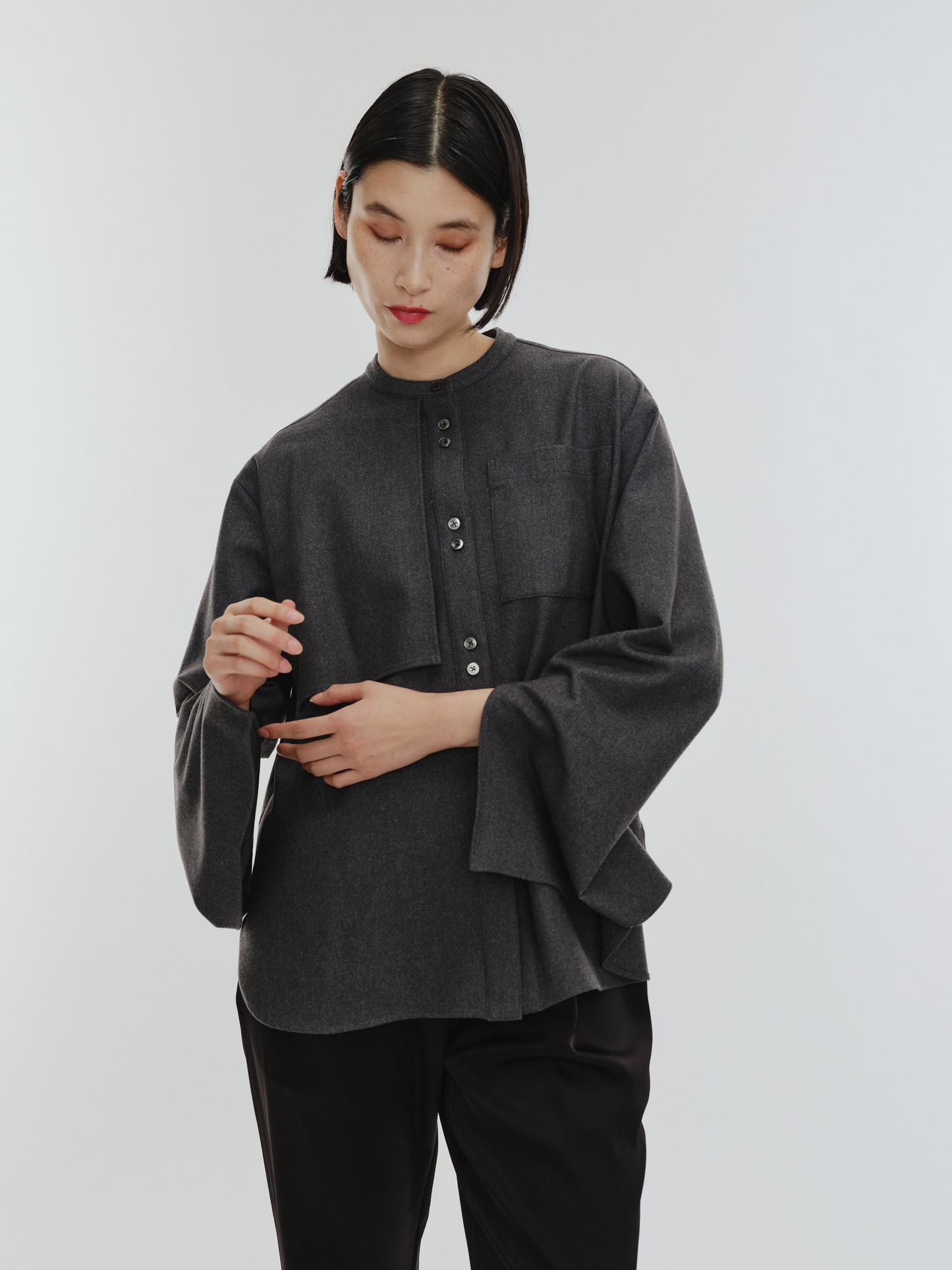 BUTTON SHIRT(GRAY)