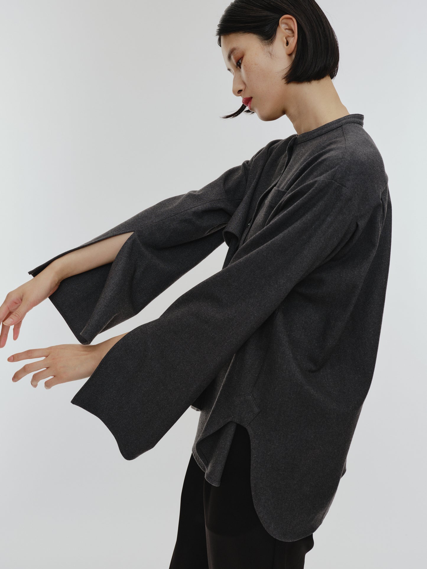 BUTTON SHIRT(GRAY)
