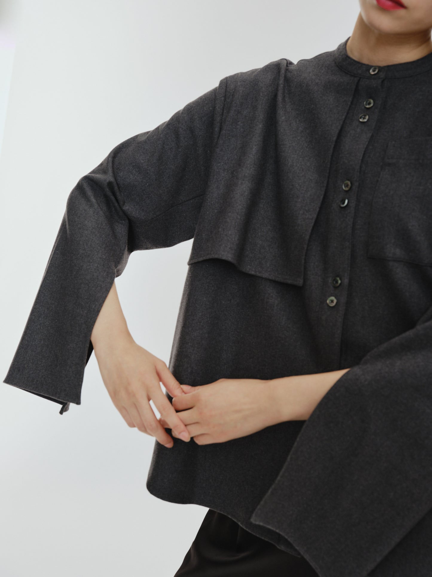 BUTTON SHIRT(GRAY)