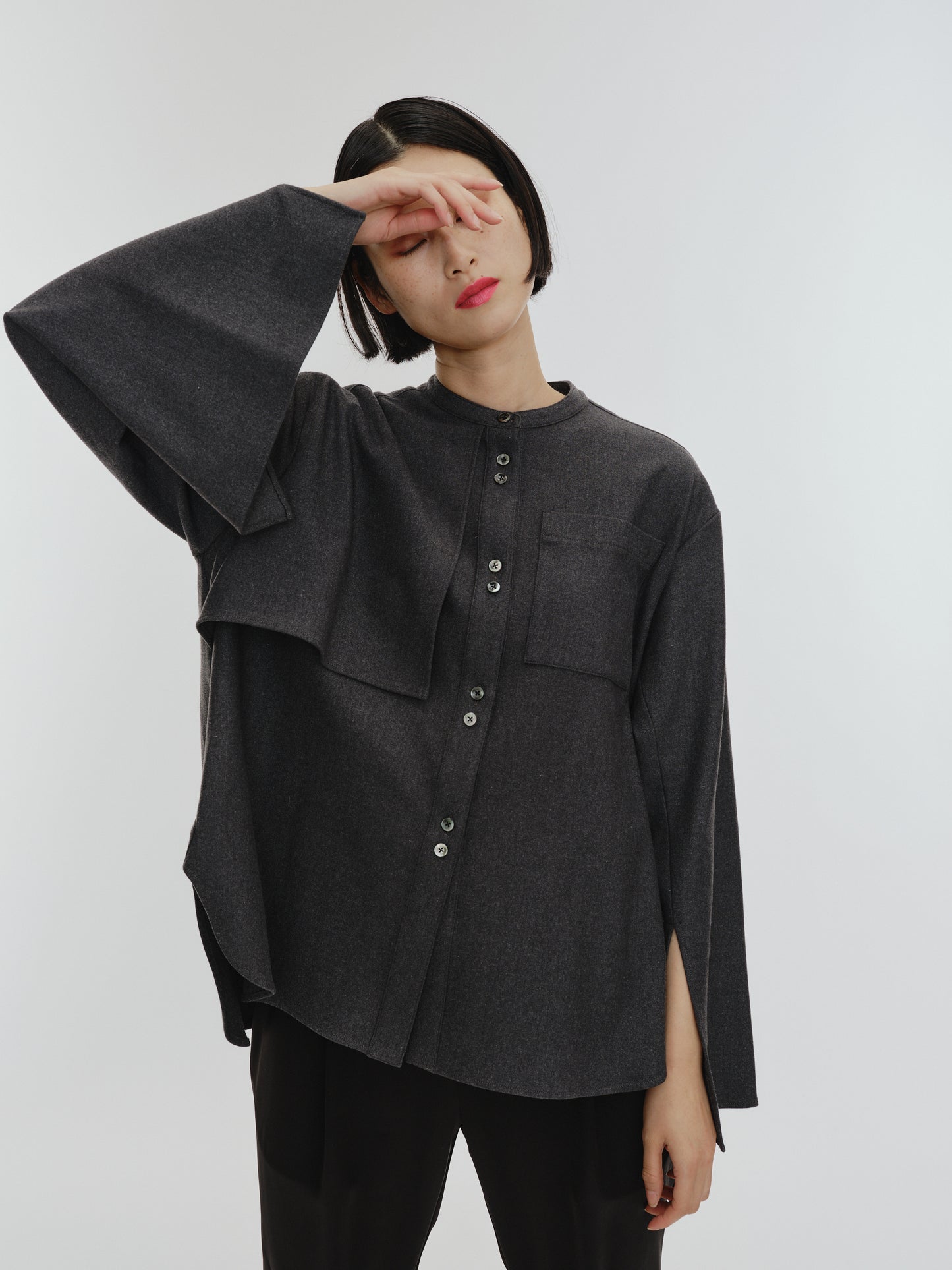 BUTTON SHIRT(GRAY)
