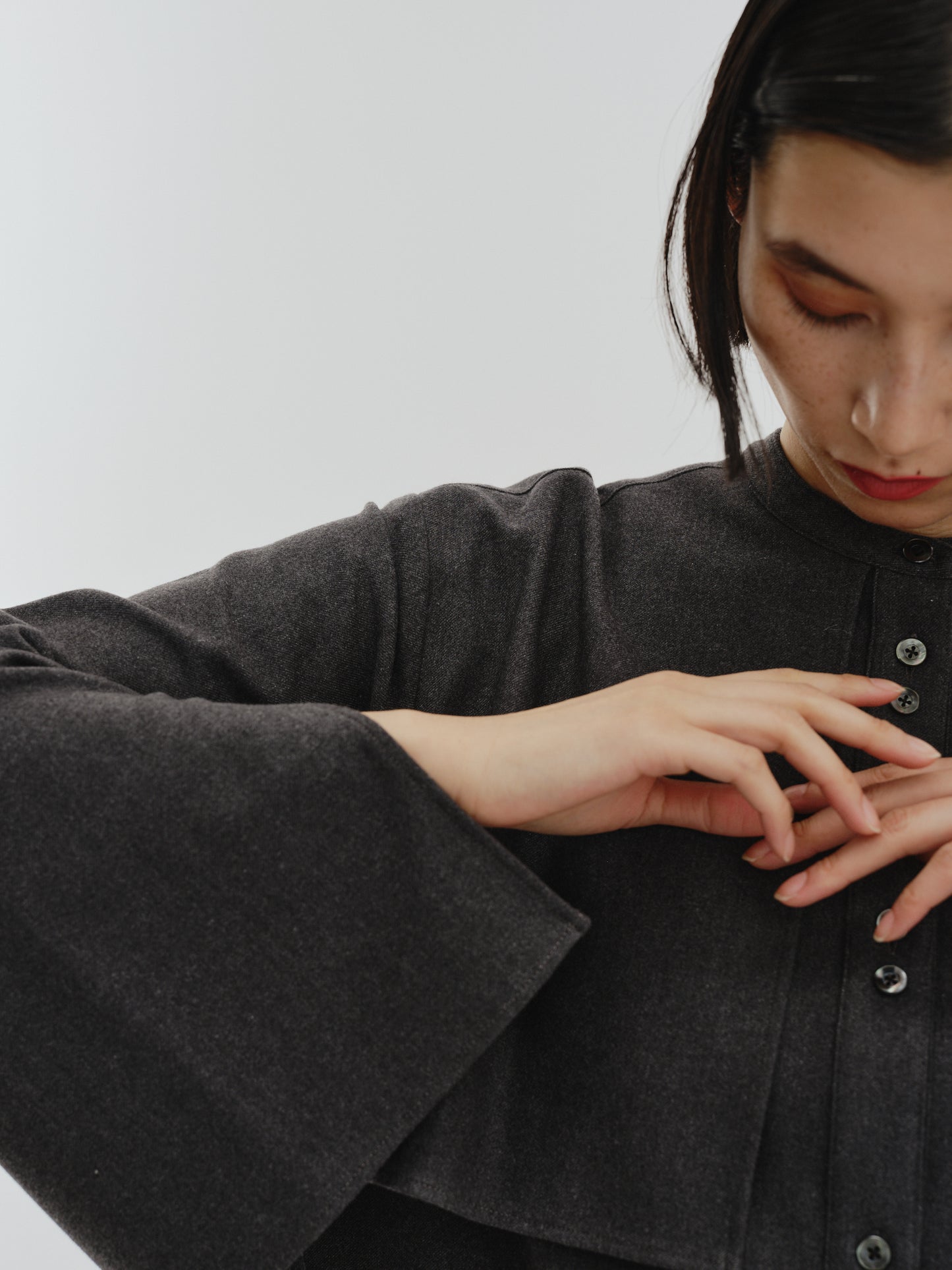 BUTTON SHIRT(GRAY)
