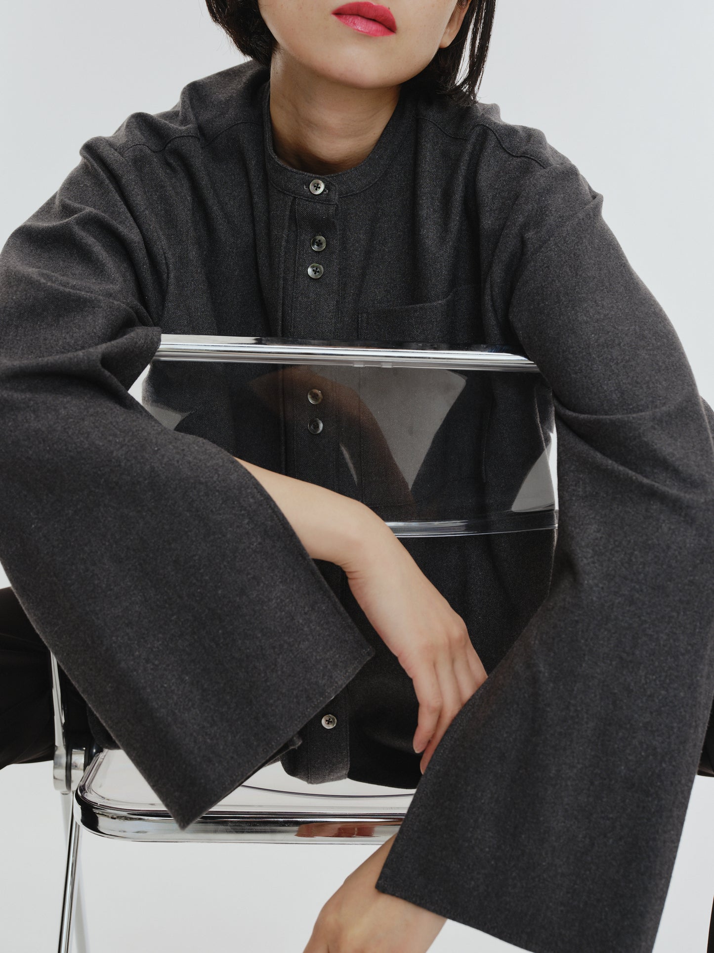 BUTTON SHIRT(GRAY)