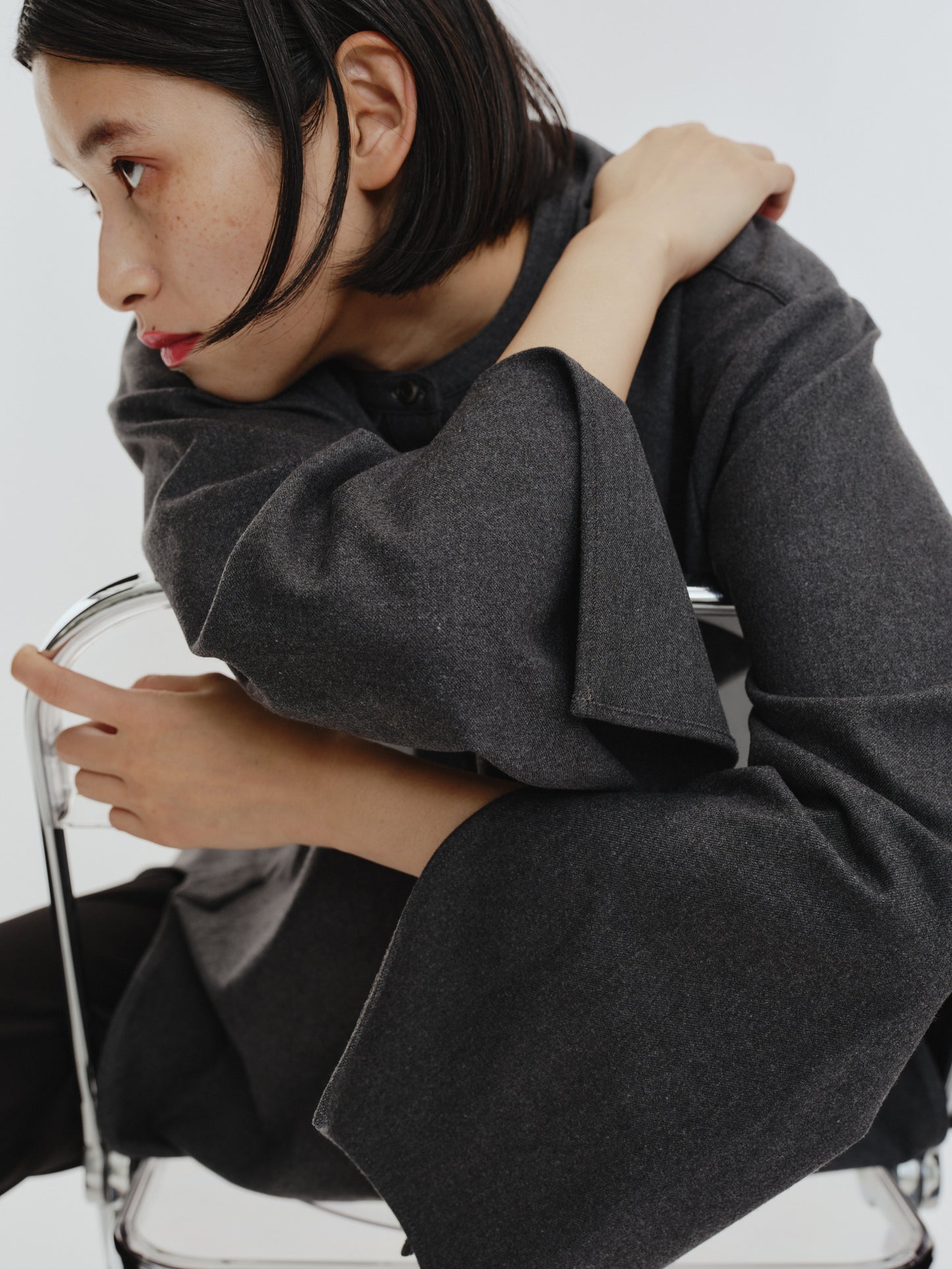 BUTTON SHIRT(GRAY)