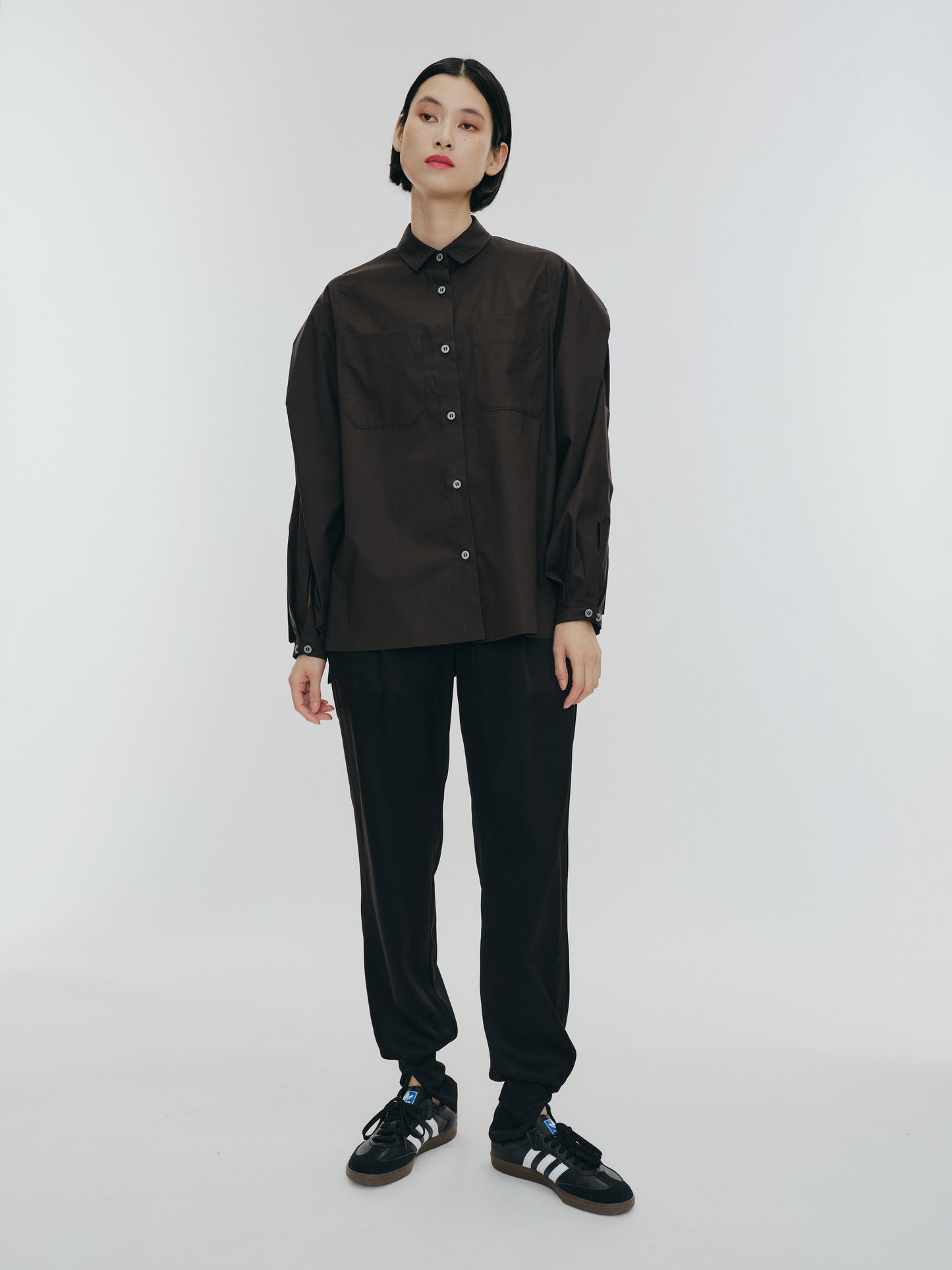KNIT NECK PARTS SHIRT (BLACK)
