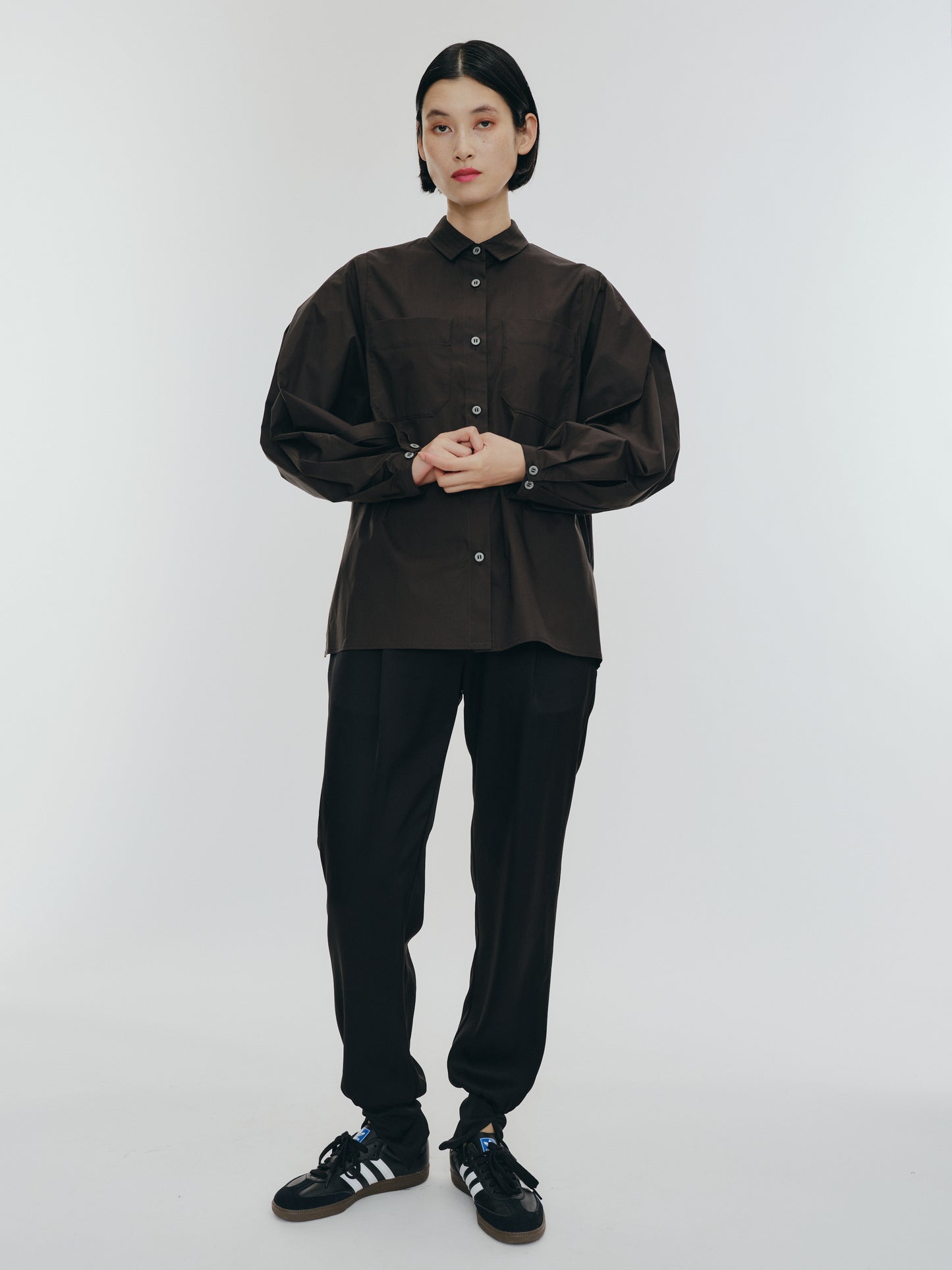 KNIT NECK PARTS SHIRT (BLACK)