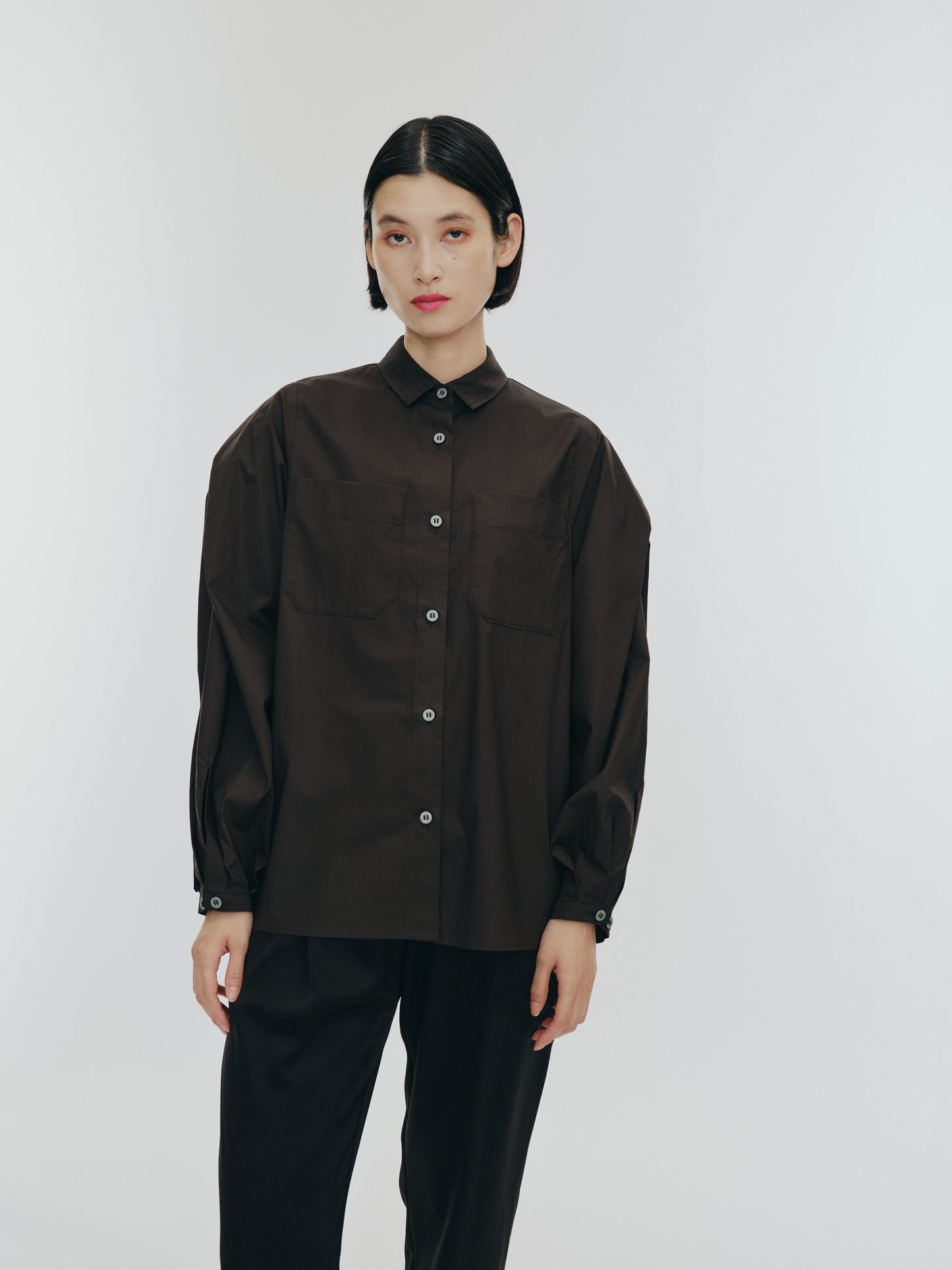 KNIT NECK PARTS SHIRT (BLACK)