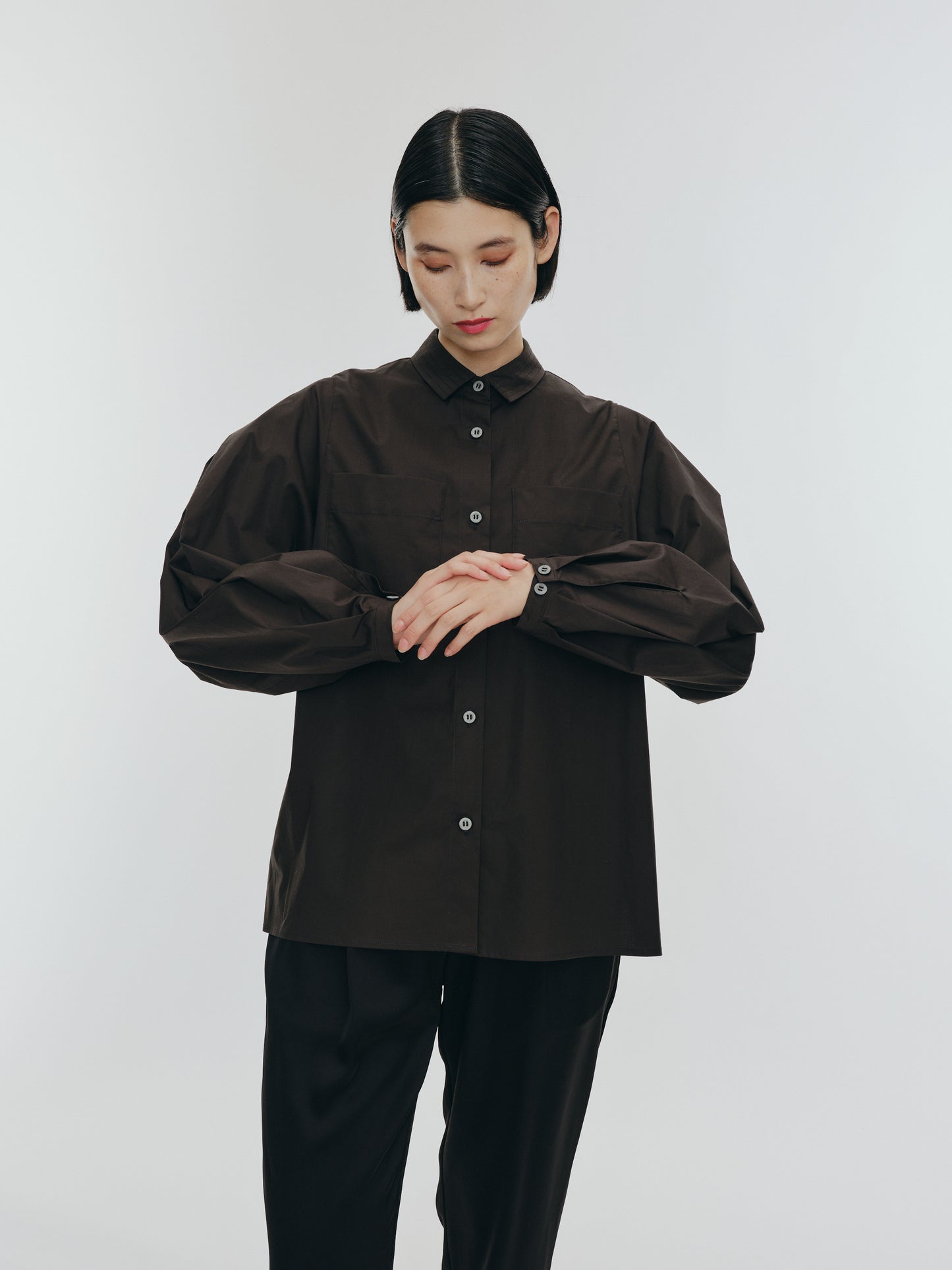 KNIT NECK PARTS SHIRT (BLACK)