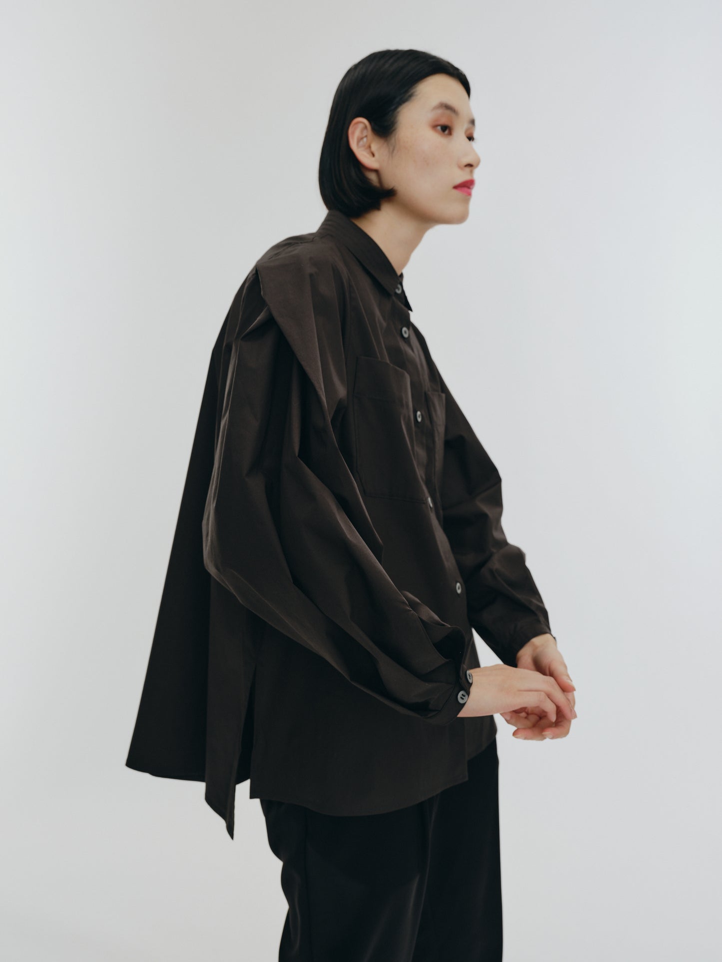 KNIT NECK PARTS SHIRT (BLACK)