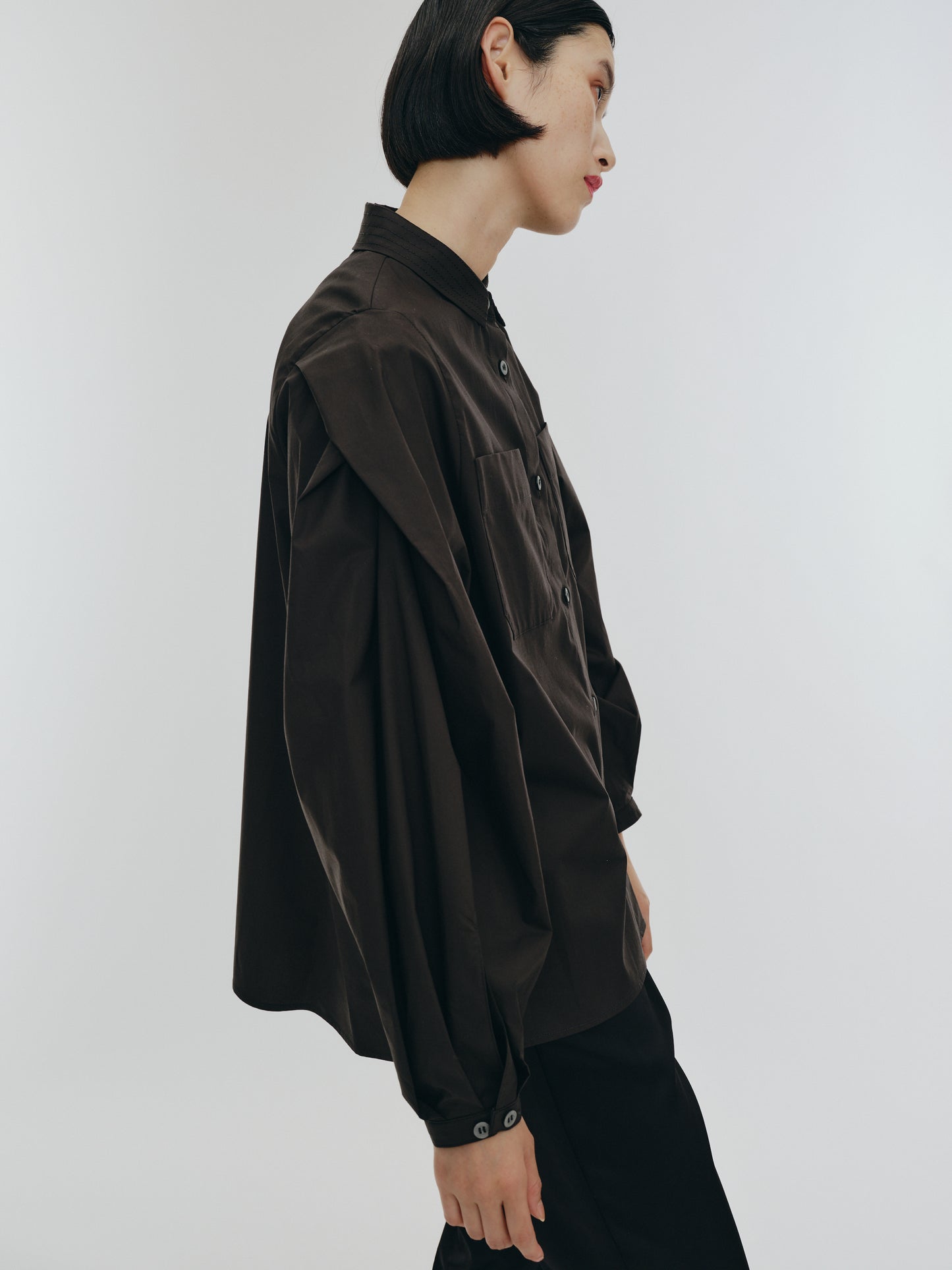 KNIT NECK PARTS SHIRT (BLACK)