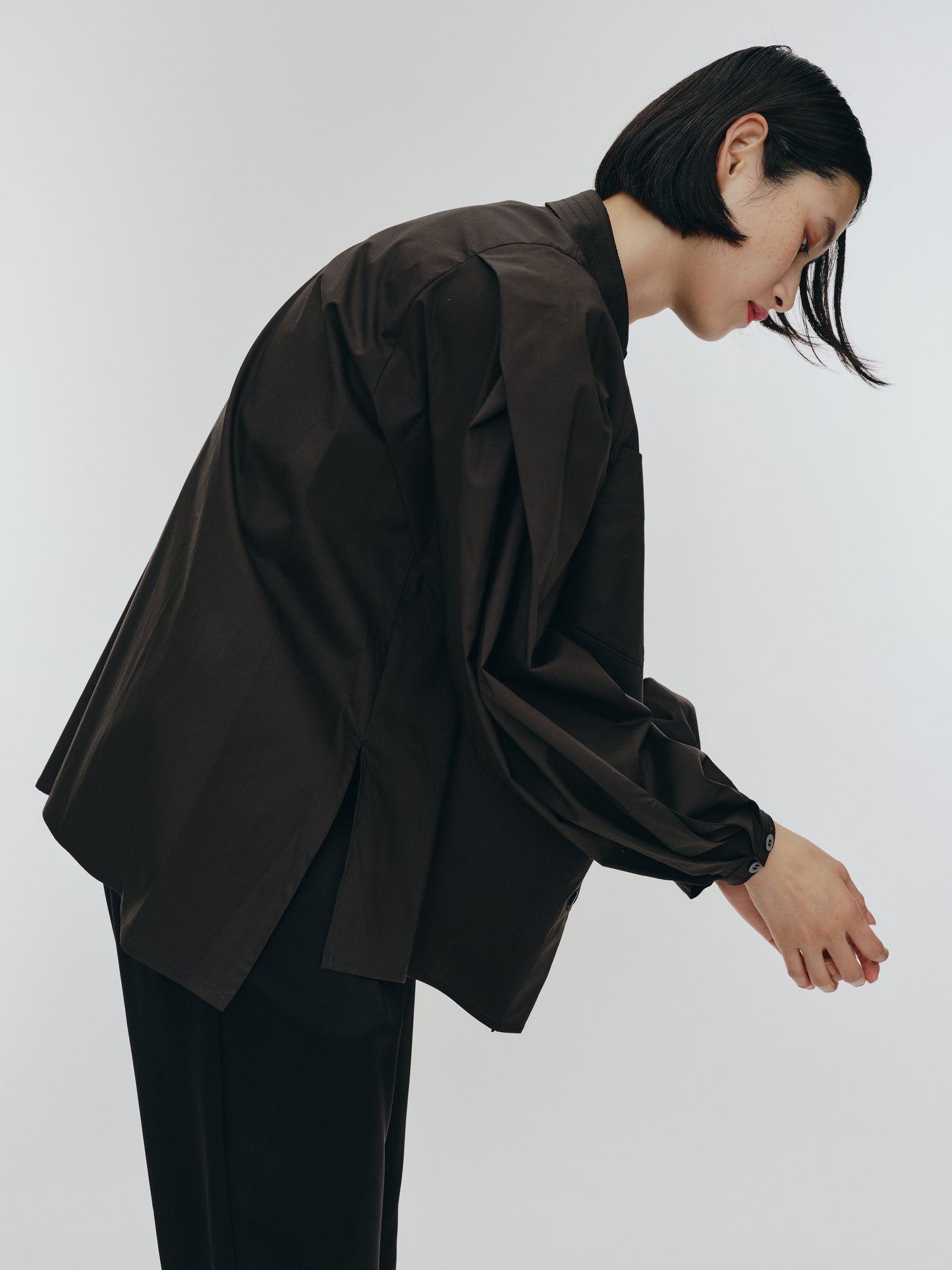 KNIT NECK PARTS SHIRT (BLACK)