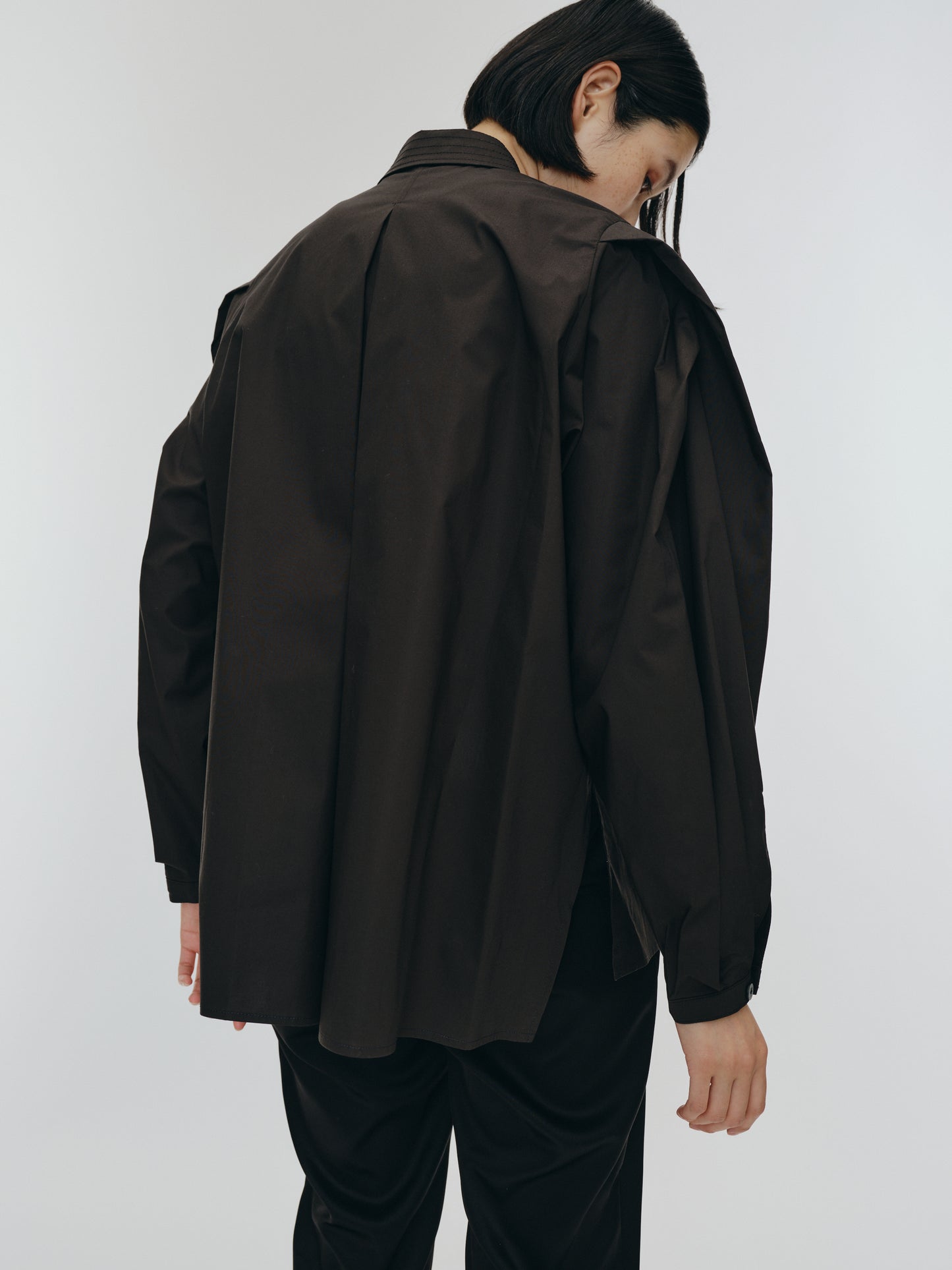 KNIT NECK PARTS SHIRT (BLACK)