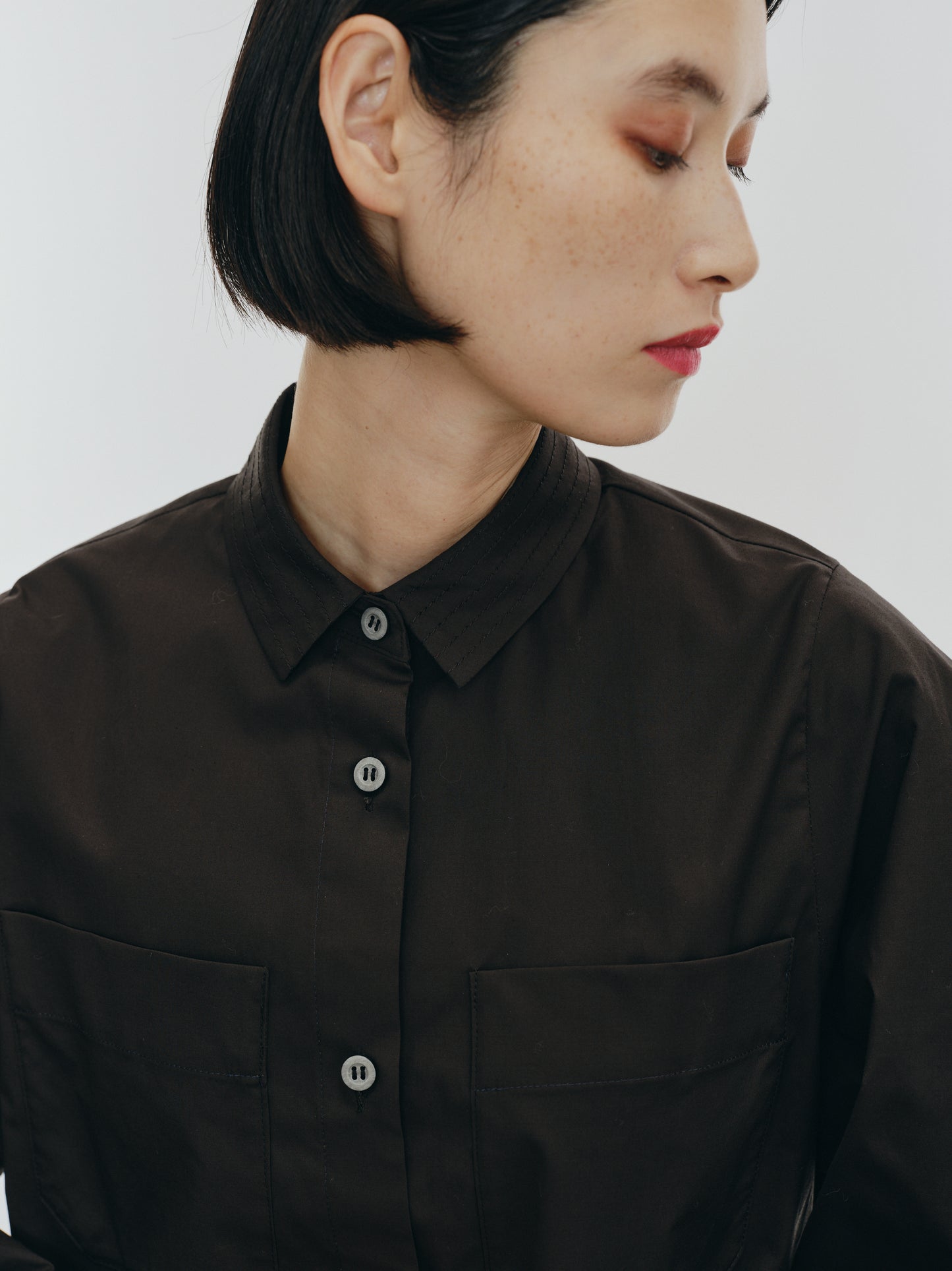 KNIT NECK PARTS SHIRT (BLACK)