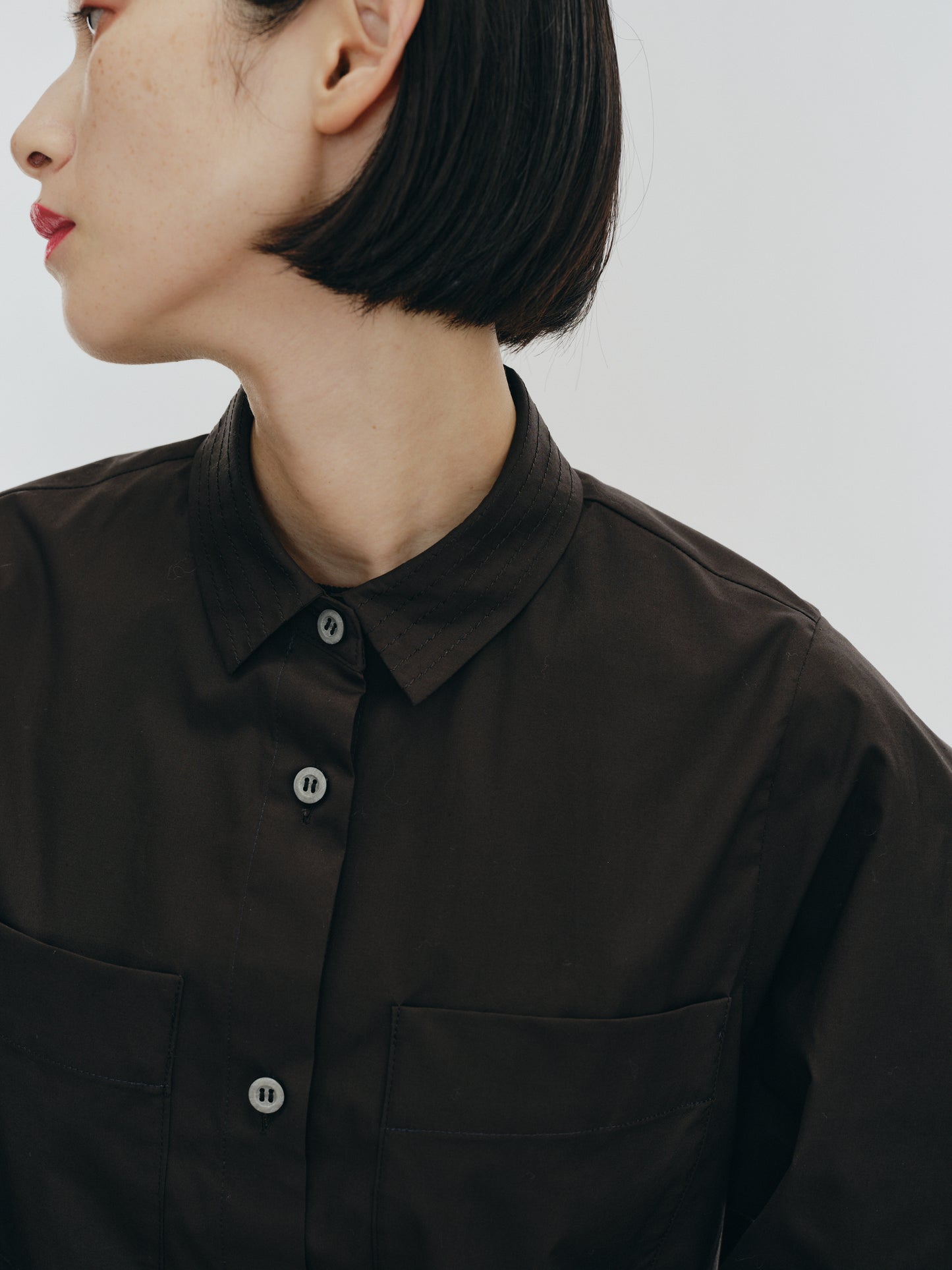 KNIT NECK PARTS SHIRT (BLACK)