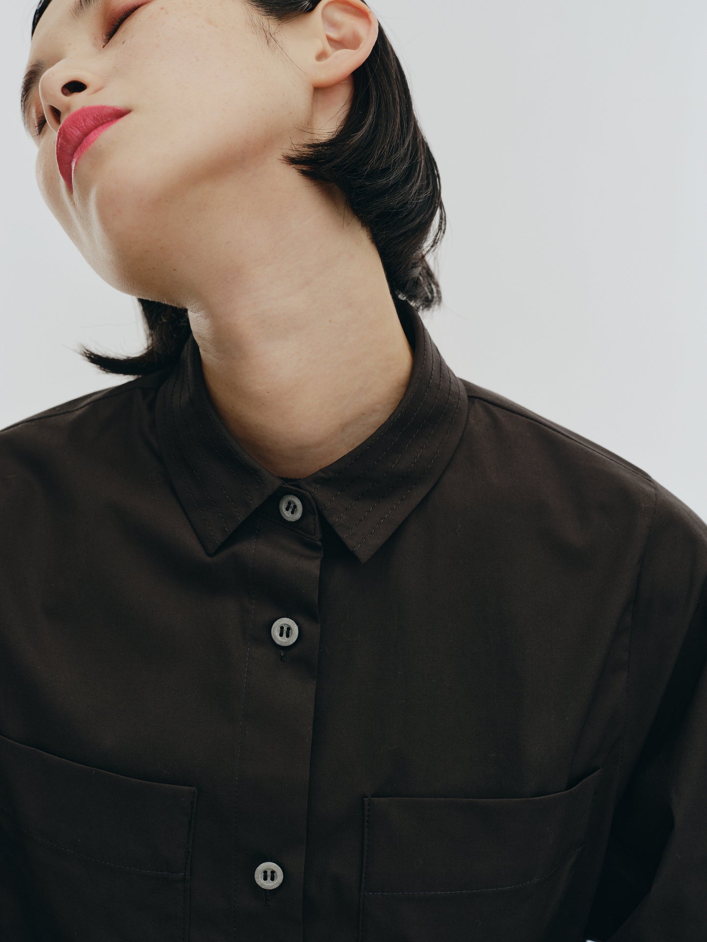KNIT NECK PARTS SHIRT (BLACK)