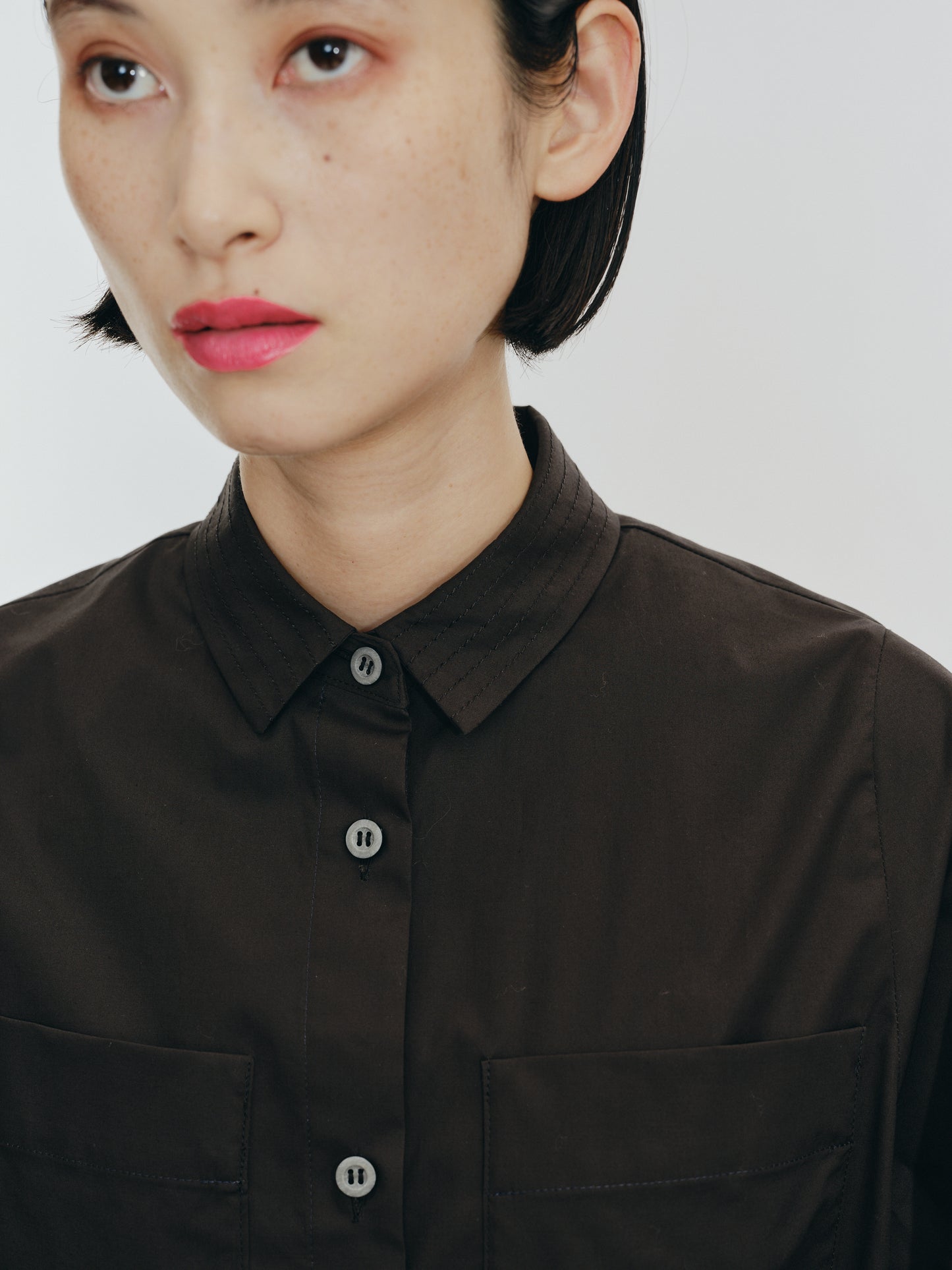 KNIT NECK PARTS SHIRT (BLACK)