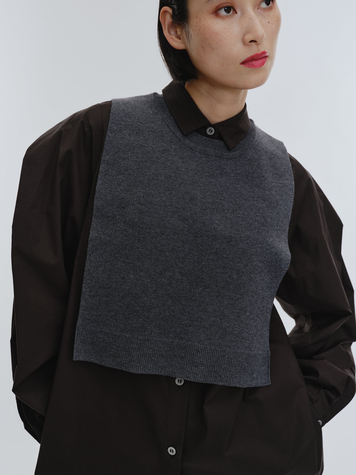 KNIT NECK PARTS SHIRT (BLACK)