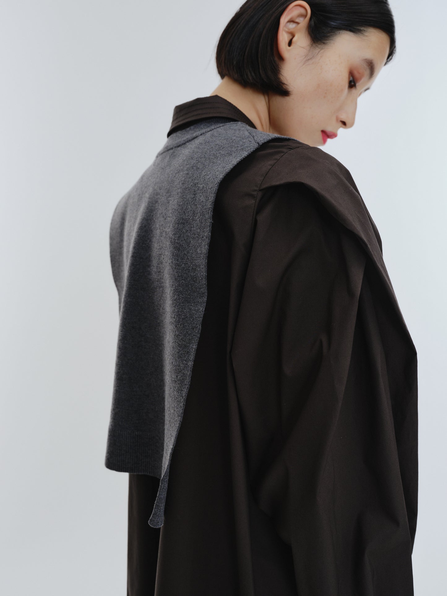 KNIT NECK PARTS SHIRT (BLACK)
