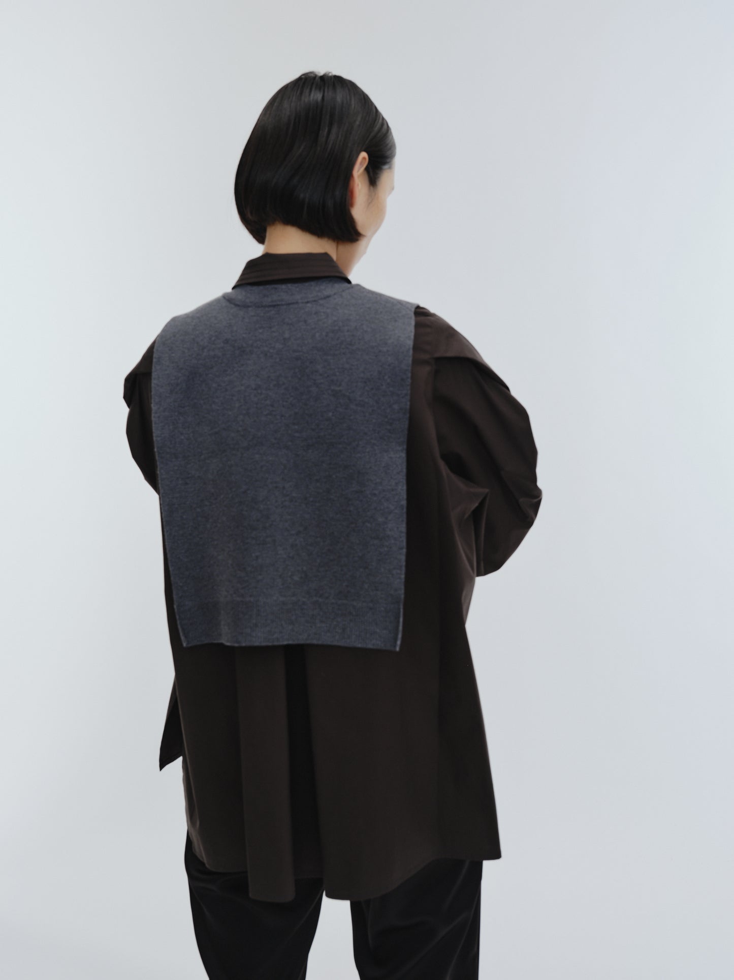 KNIT NECK PARTS SHIRT (BLACK)