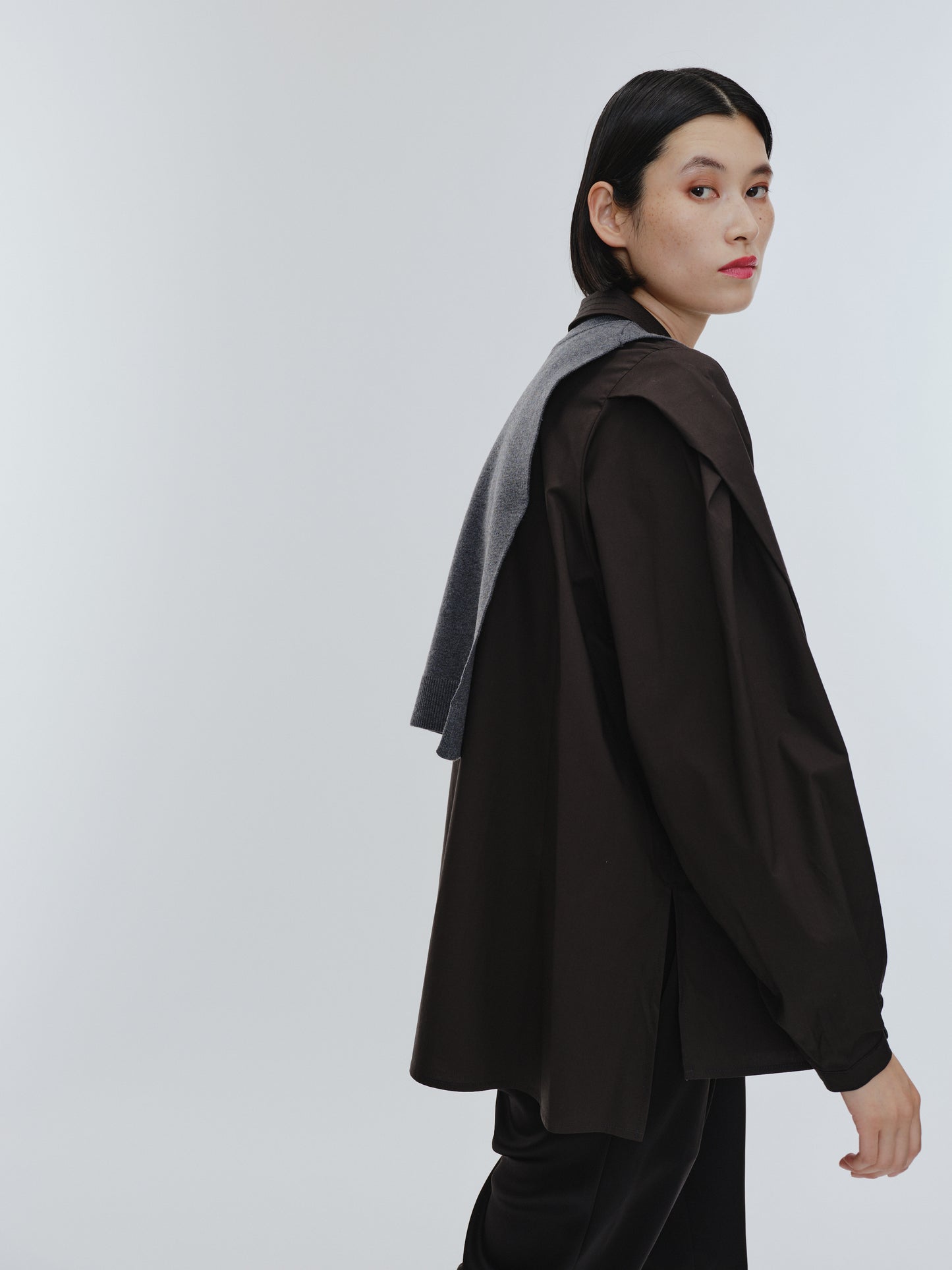 KNIT NECK PARTS SHIRT (BLACK)