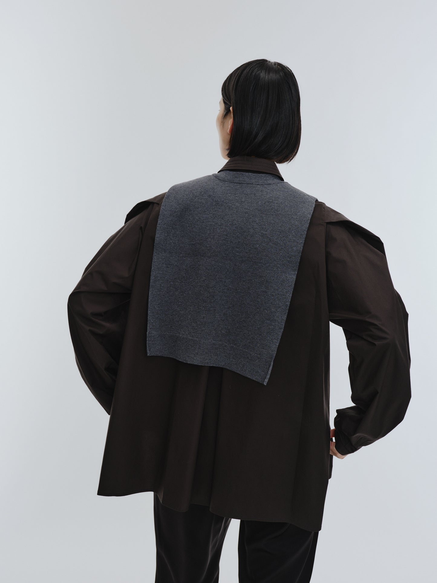 KNIT NECK PARTS SHIRT (BLACK)