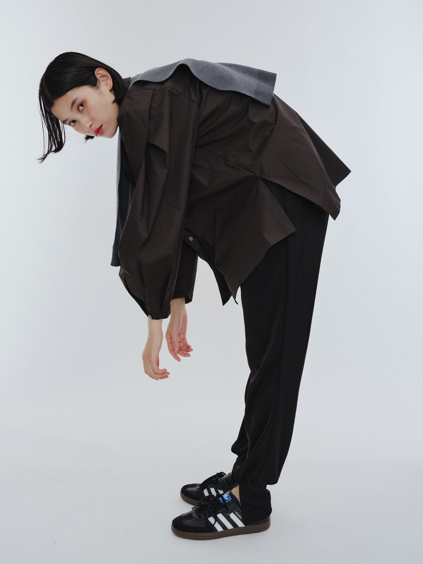 KNIT NECK PARTS SHIRT (BLACK)