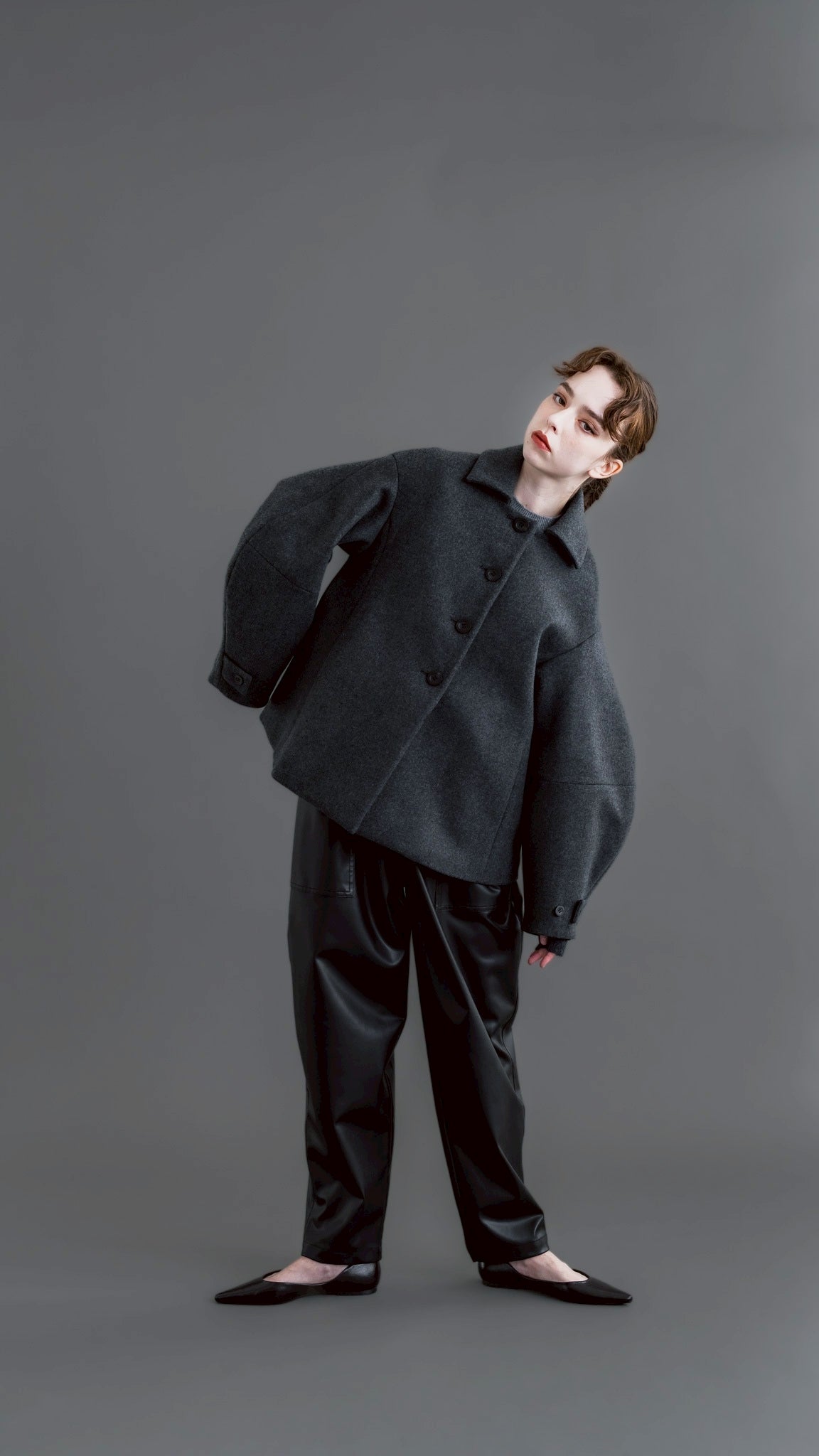 Balloon Sleeve Coat(GRAY)