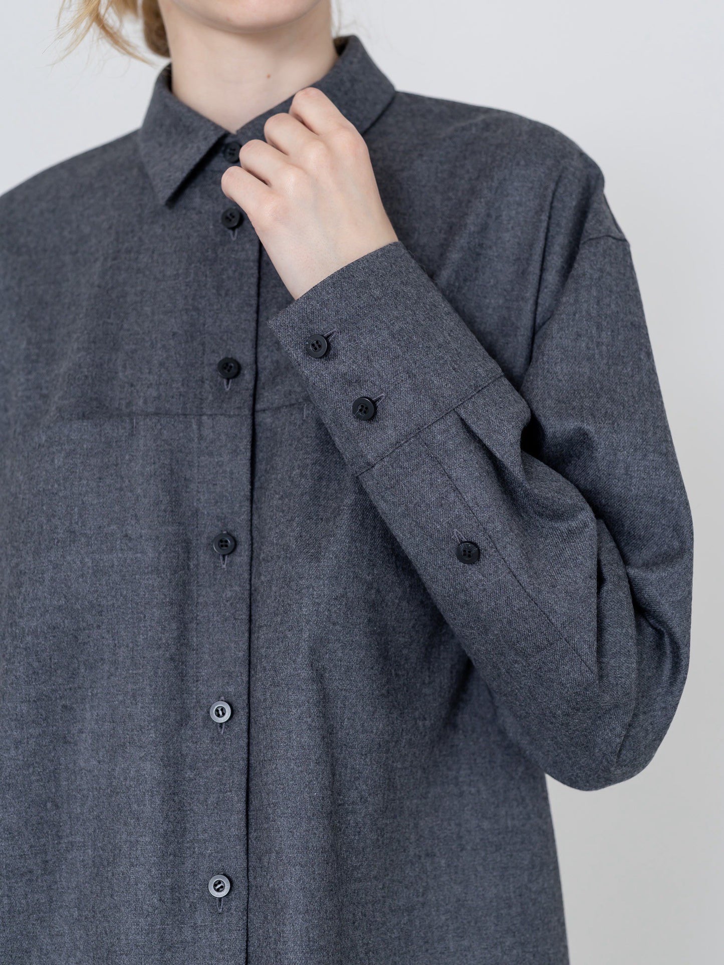 【PRE-ORDER】Wool Saxony Shirt(3color)