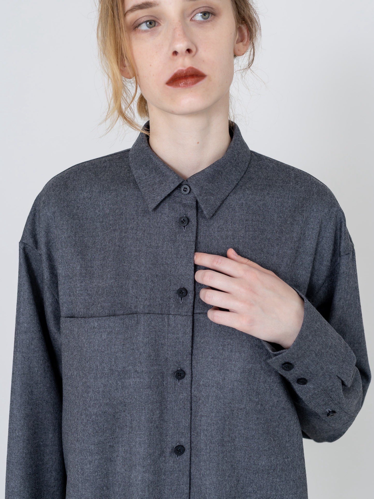 【PRE-ORDER】Wool Saxony Shirt(3color)