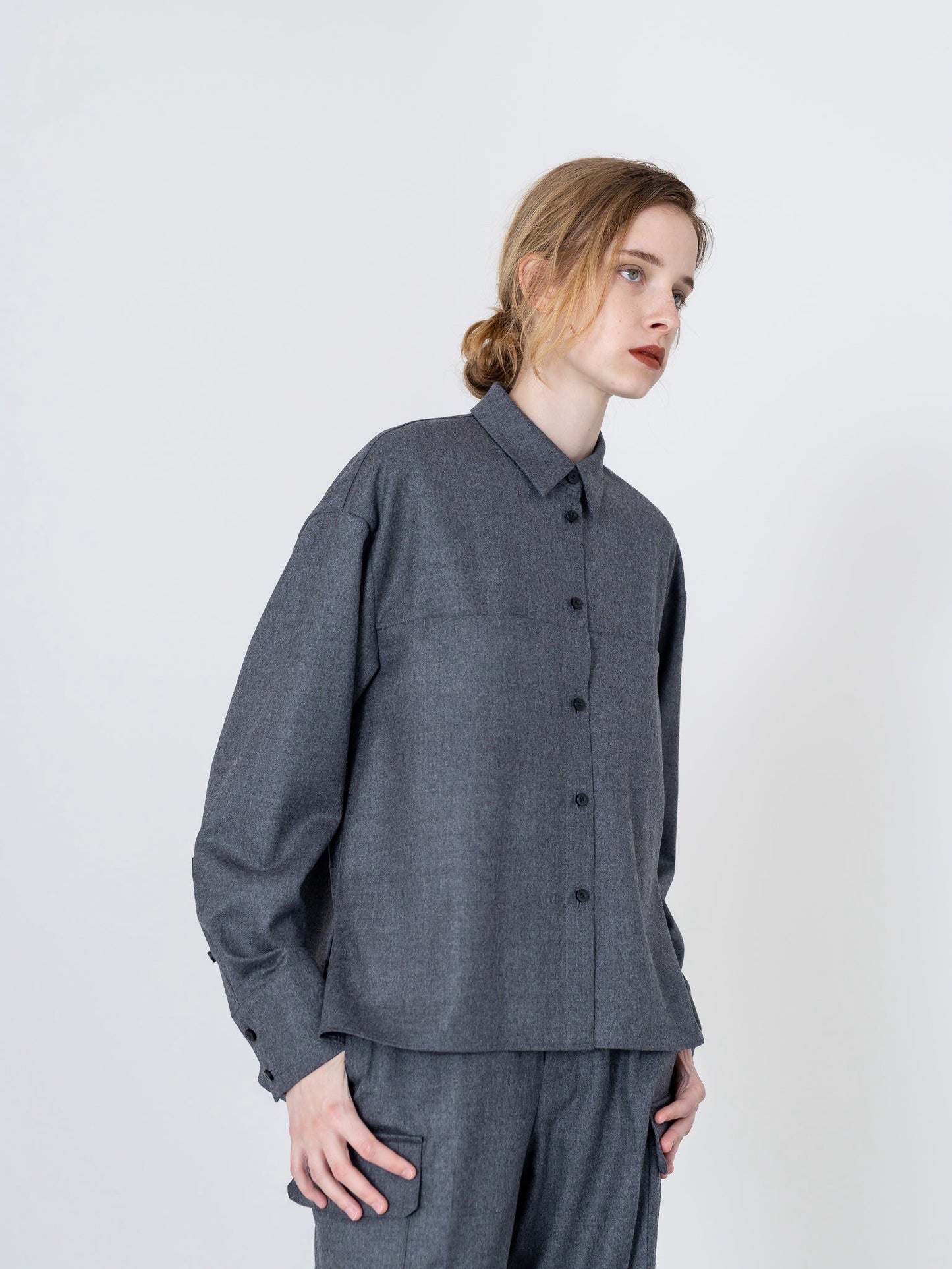【PRE-ORDER】Wool Saxony Shirt(3color)