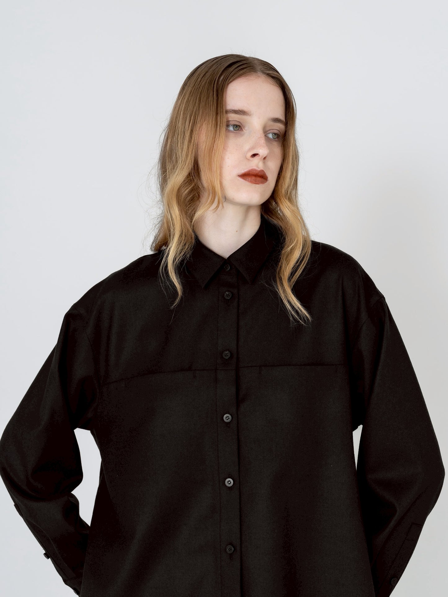 【PRE-ORDER】Wool Saxony Shirt(3color)