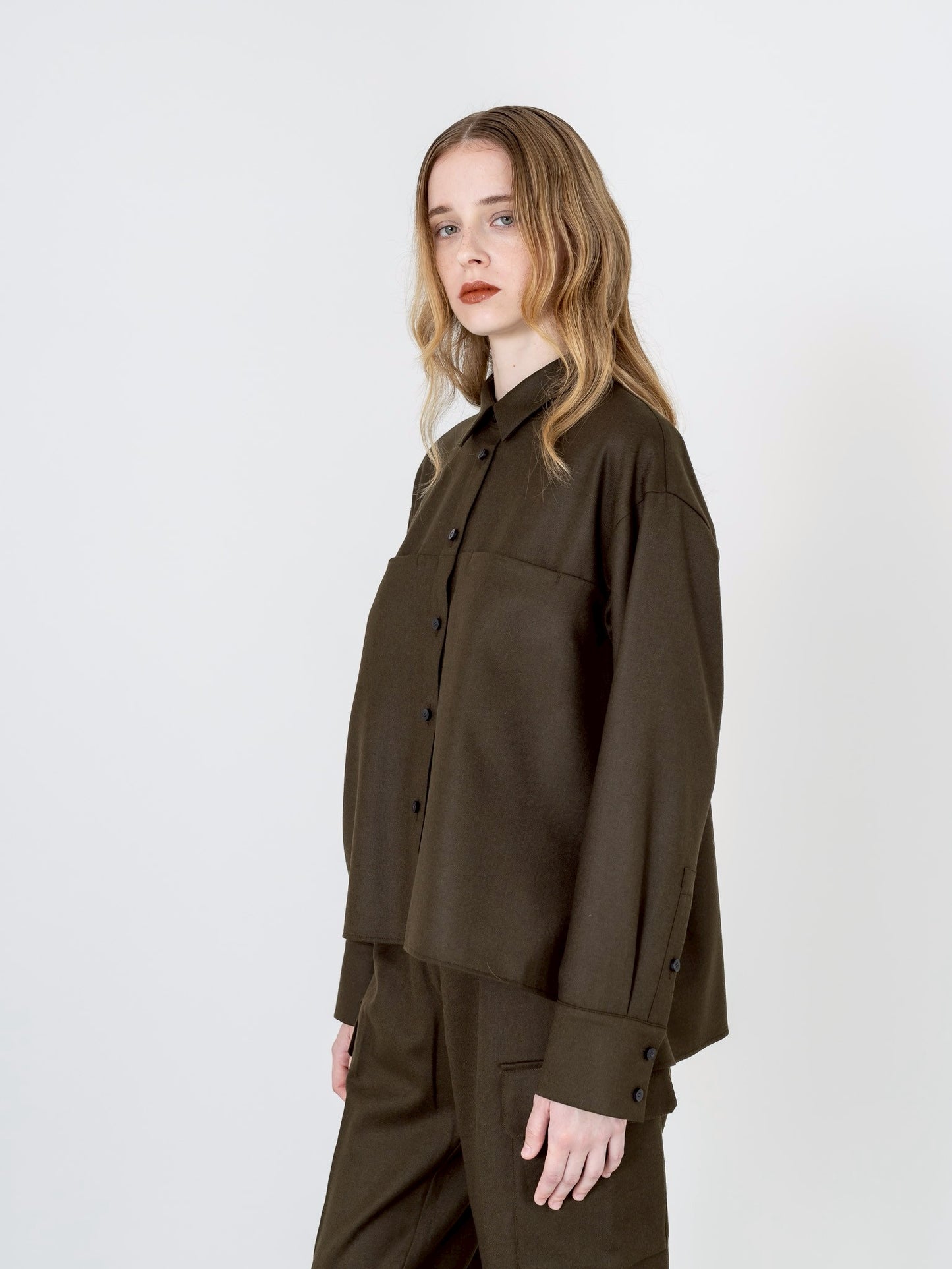 【PRE-ORDER】Wool Saxony Shirt(3color)